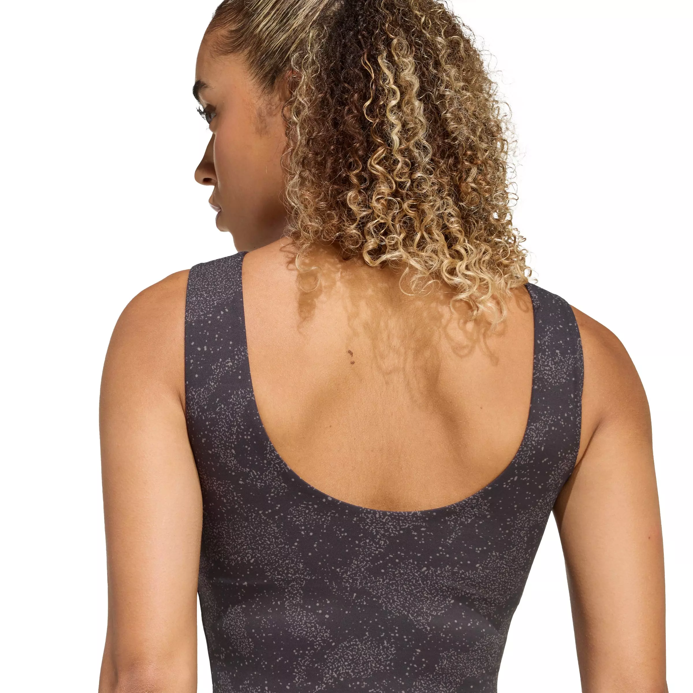 adidas Women's Puremotion Print Tank Top - Charcoal - CHARCOAL