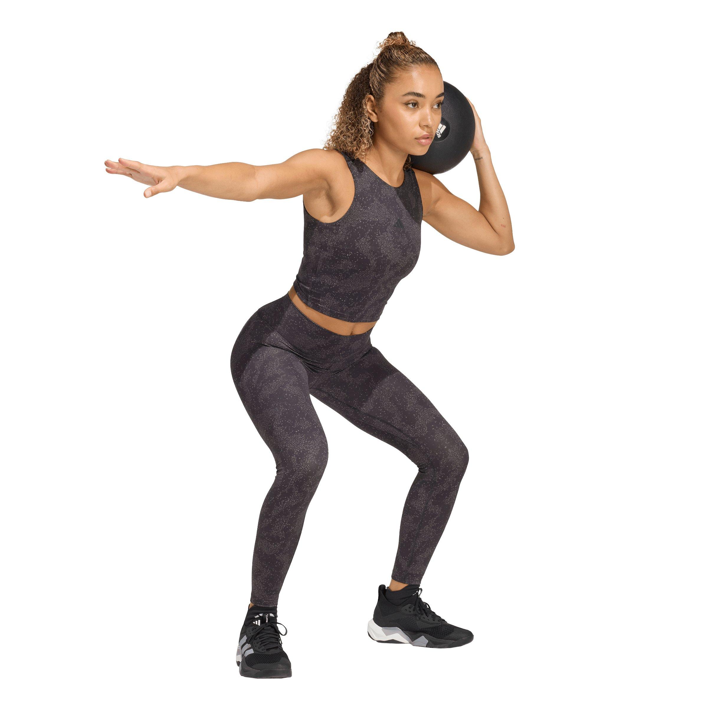 adidas Women's Puremotion Print Tank Top - Charcoal - CHARCOAL Thumbnail View 5