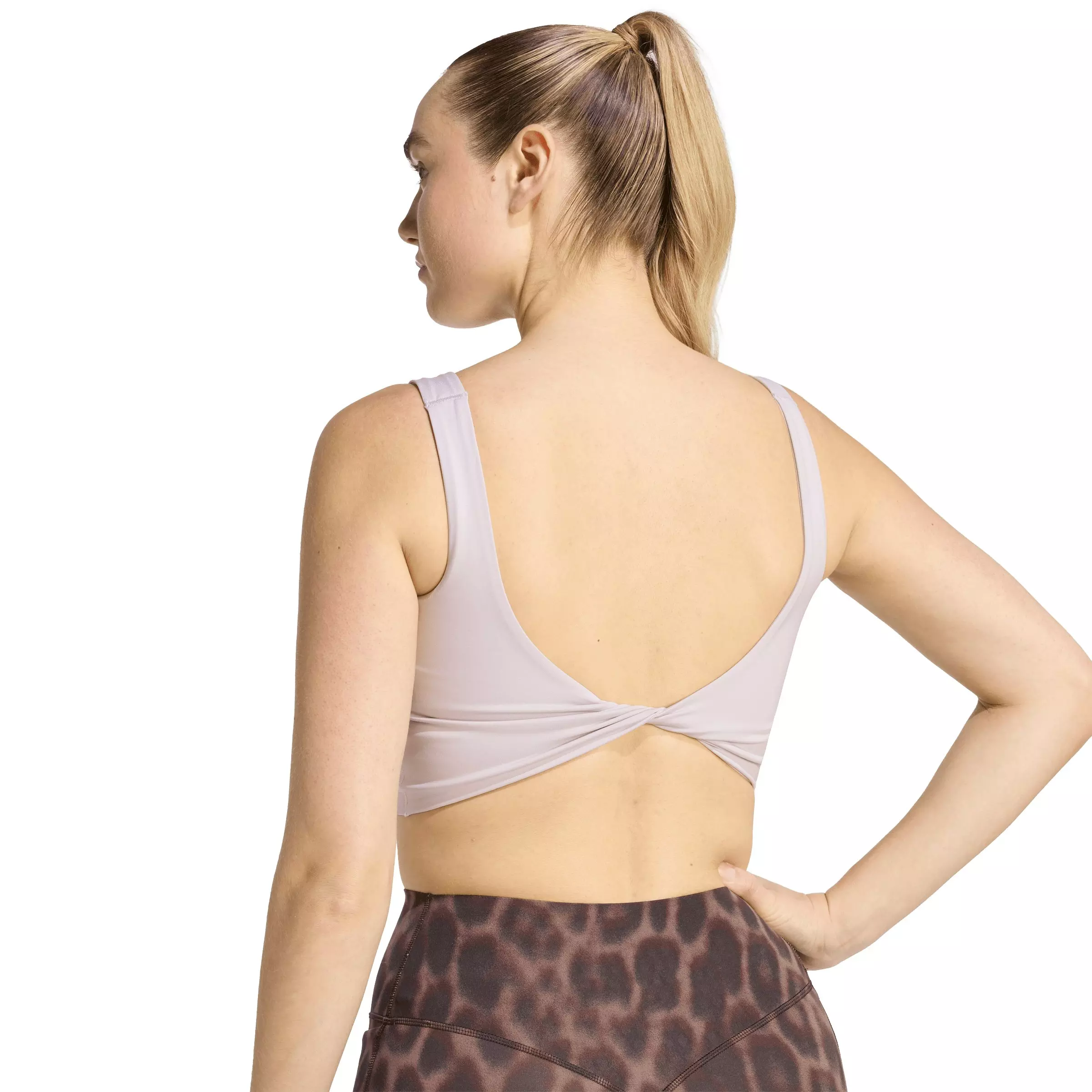 adidas Women's Power Light Support Bra Tank Top -Ice Purple - ICE PURPLE