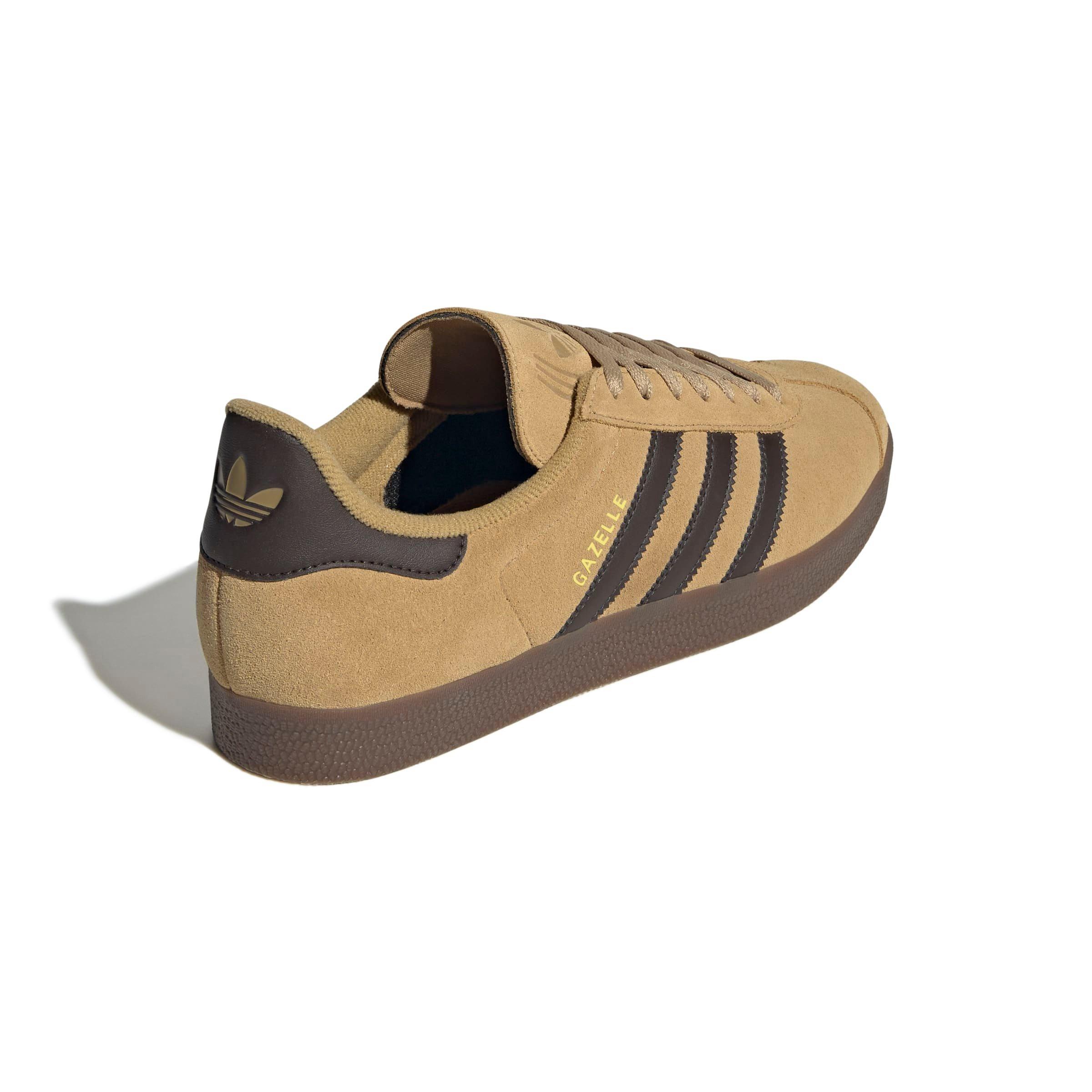 adidas Originals Gazelle "Golden Beige/Dark Brown/Gold Metallic" Men's Shoe - BEIGE/DK BROWN/GOLD Thumbnail View 4