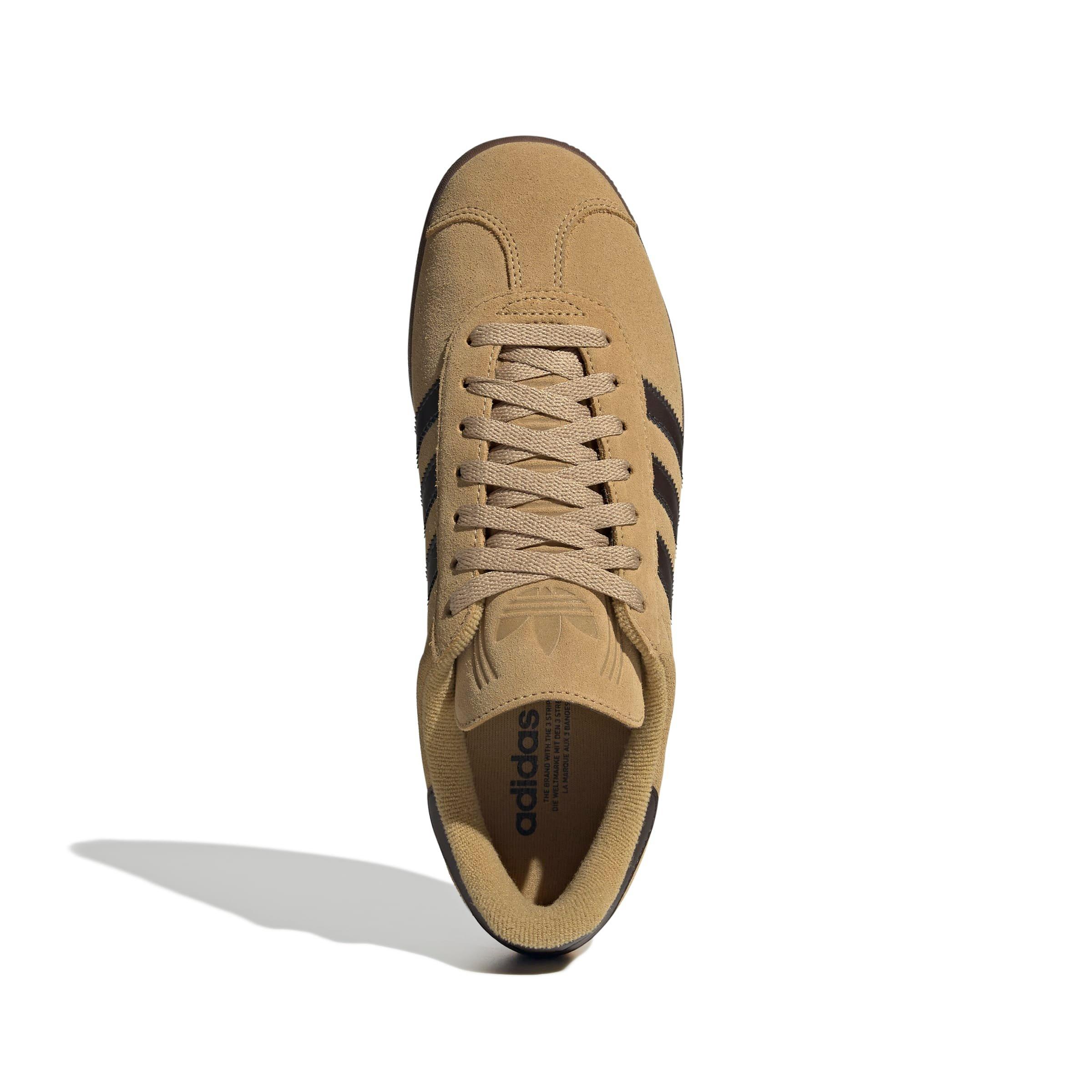 adidas Originals Gazelle "Golden Beige/Dark Brown/Gold Metallic" Men's Shoe - BEIGE/DK BROWN/GOLD Thumbnail View 5