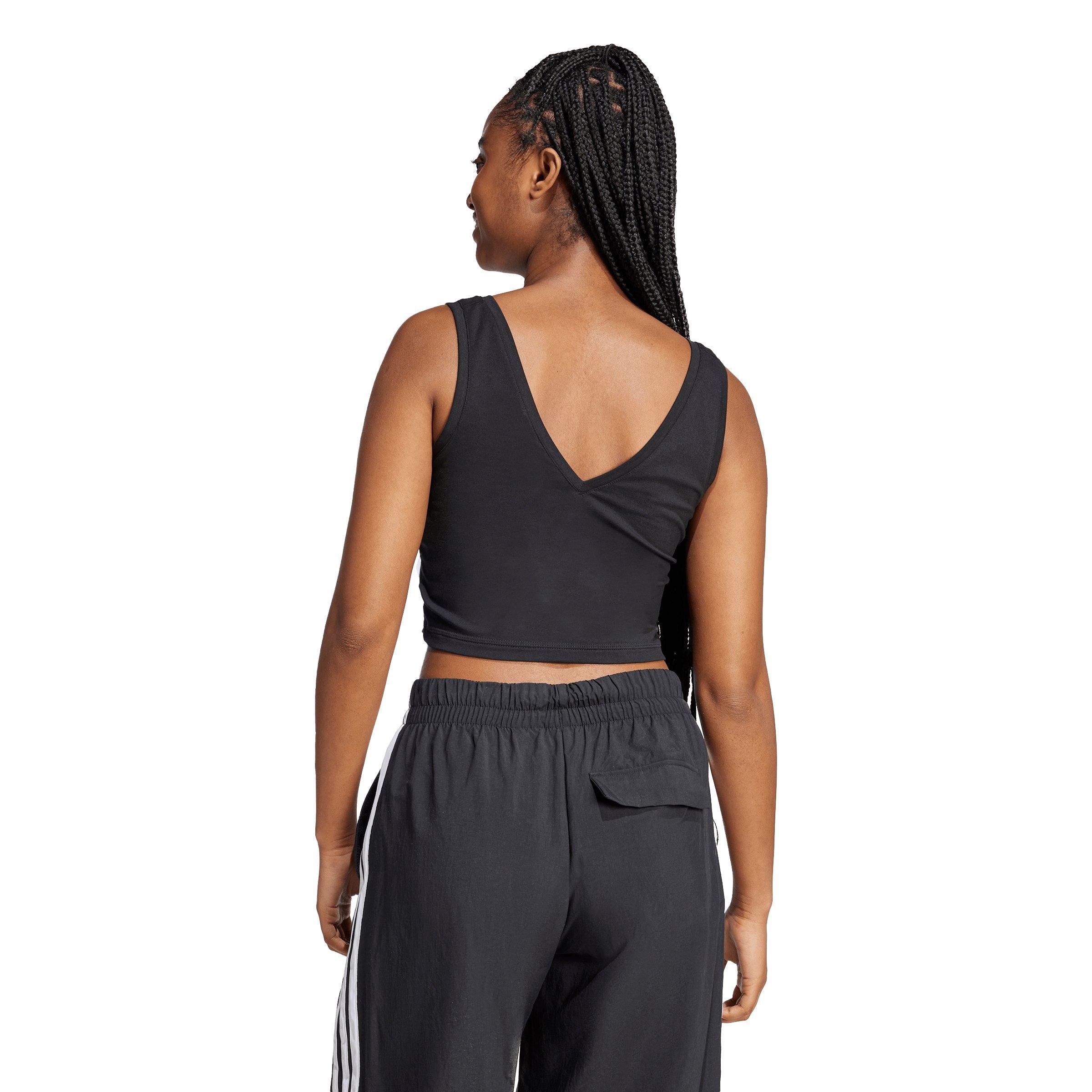 adidas Women's Essentials Small Logo Cotton Lifestyle Tank Top - Black - BLACK Thumbnail View 2