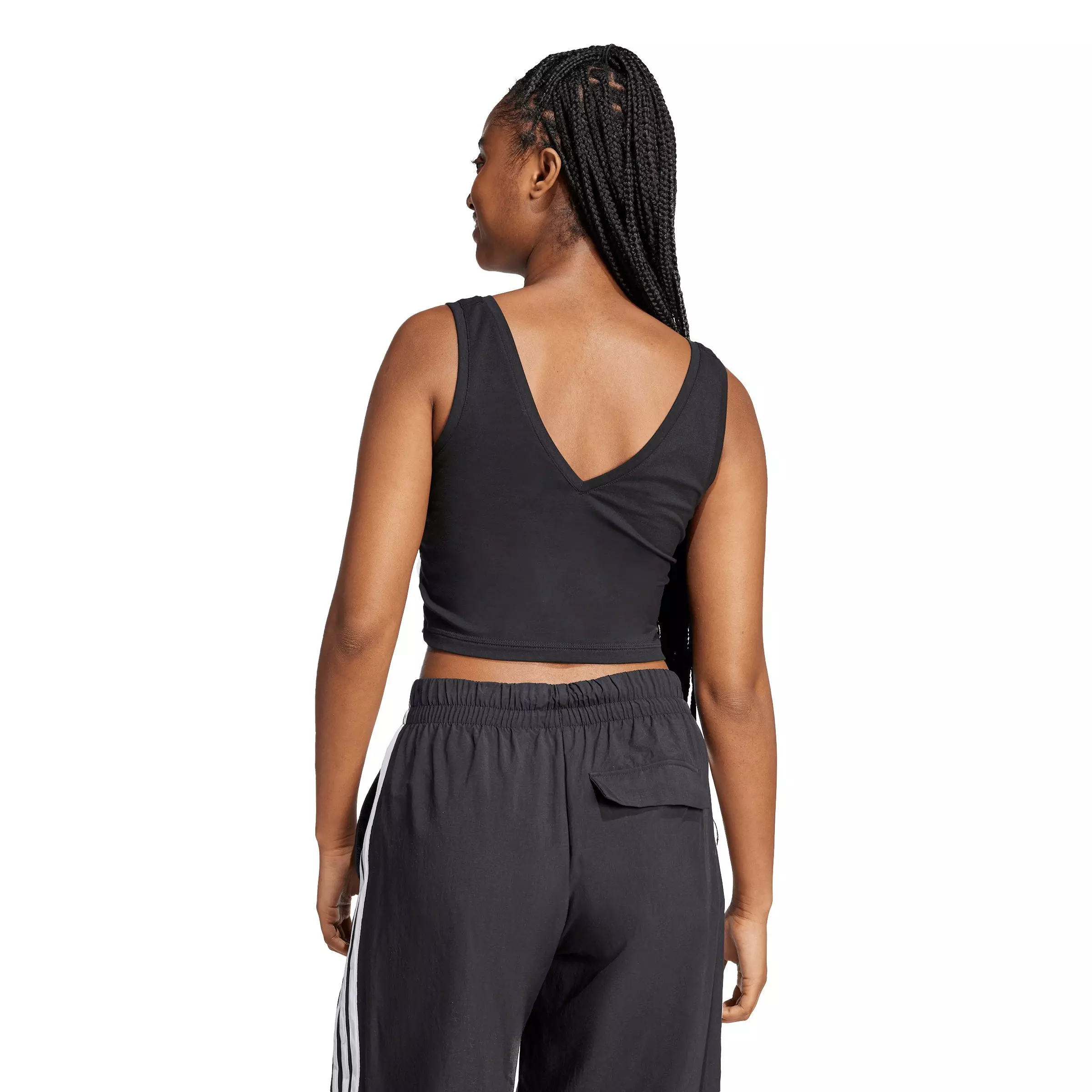 adidas Women's Essentials Small Logo Cotton Lifestyle Tank Top - Black - BLACK
