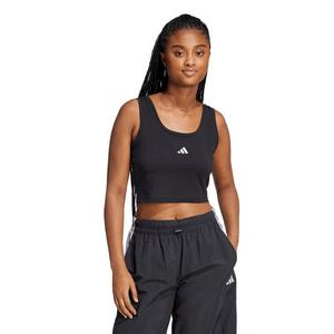 adidas Women's Essentials Small Logo Cotton Lifestyle Tank Top - Black