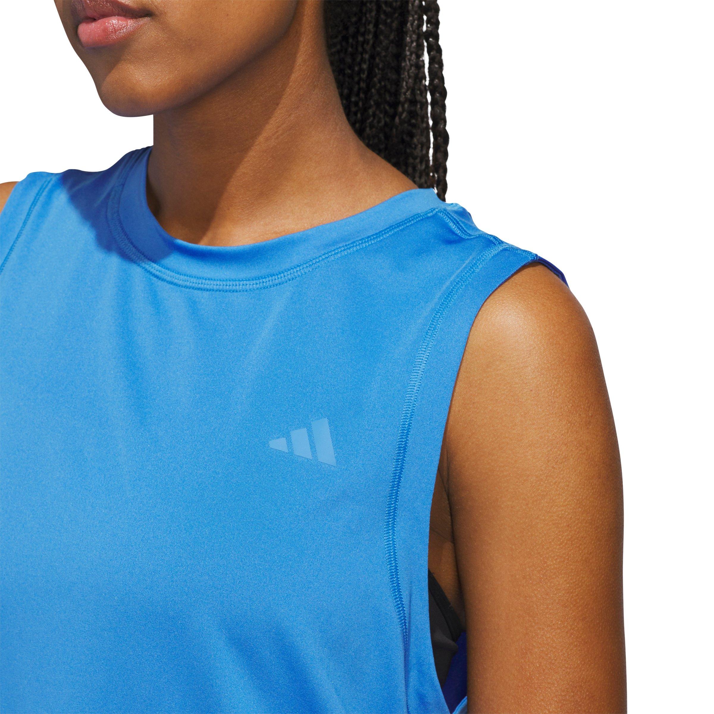 adidas Women's Designed for Train Workout Tank Top - Blue - BLUE Thumbnail View 3