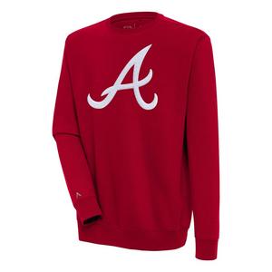 Antigua Men's Atlanta Braves Chest Logo Victory Crew