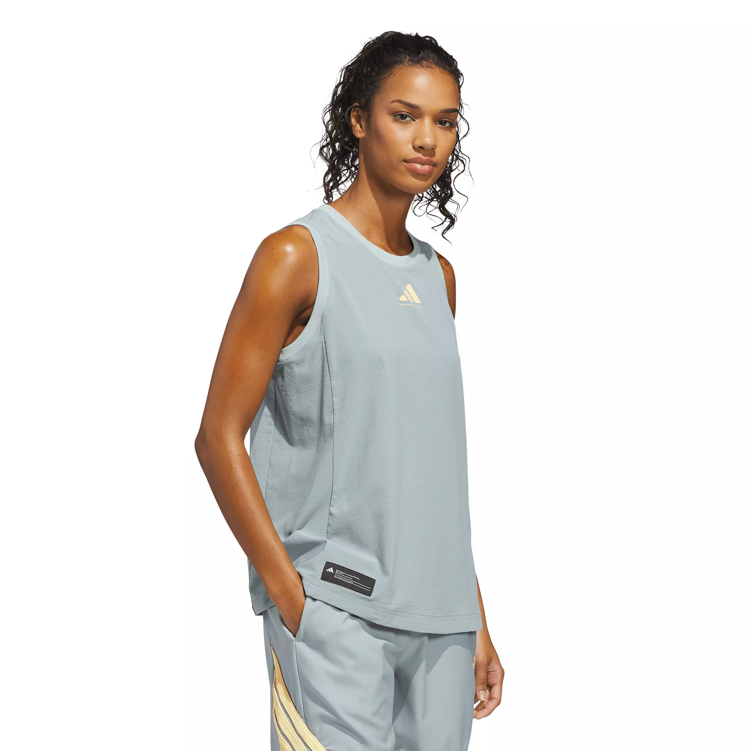 adidas Women's Select Woven Tank Top - Sage Green - SAGE GREEN