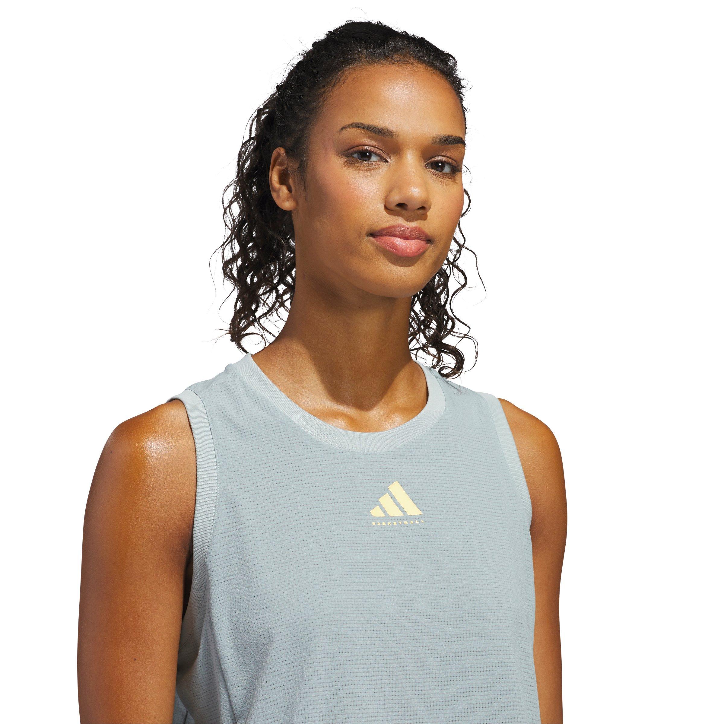adidas Women's Select Woven Tank Top - Sage Green - SAGE GREEN Thumbnail View 3