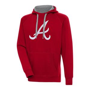 Antigua Men's Atlanta Braves Chest Logo Victory Pullover Hoodie