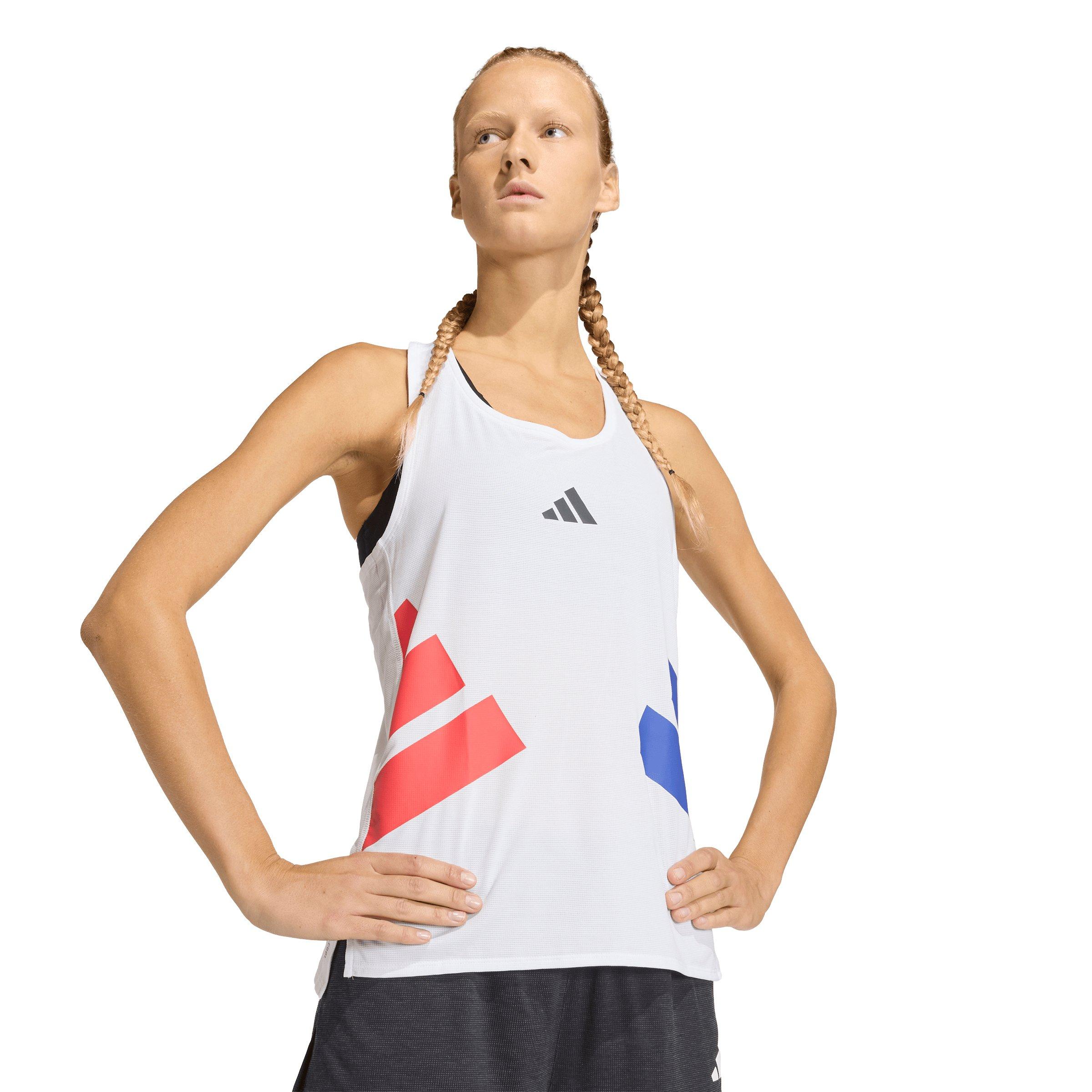 adidas Women's All-Time Classics Singlet - White/Red/Blue - WHITE/RED/BLUE Thumbnail View 3