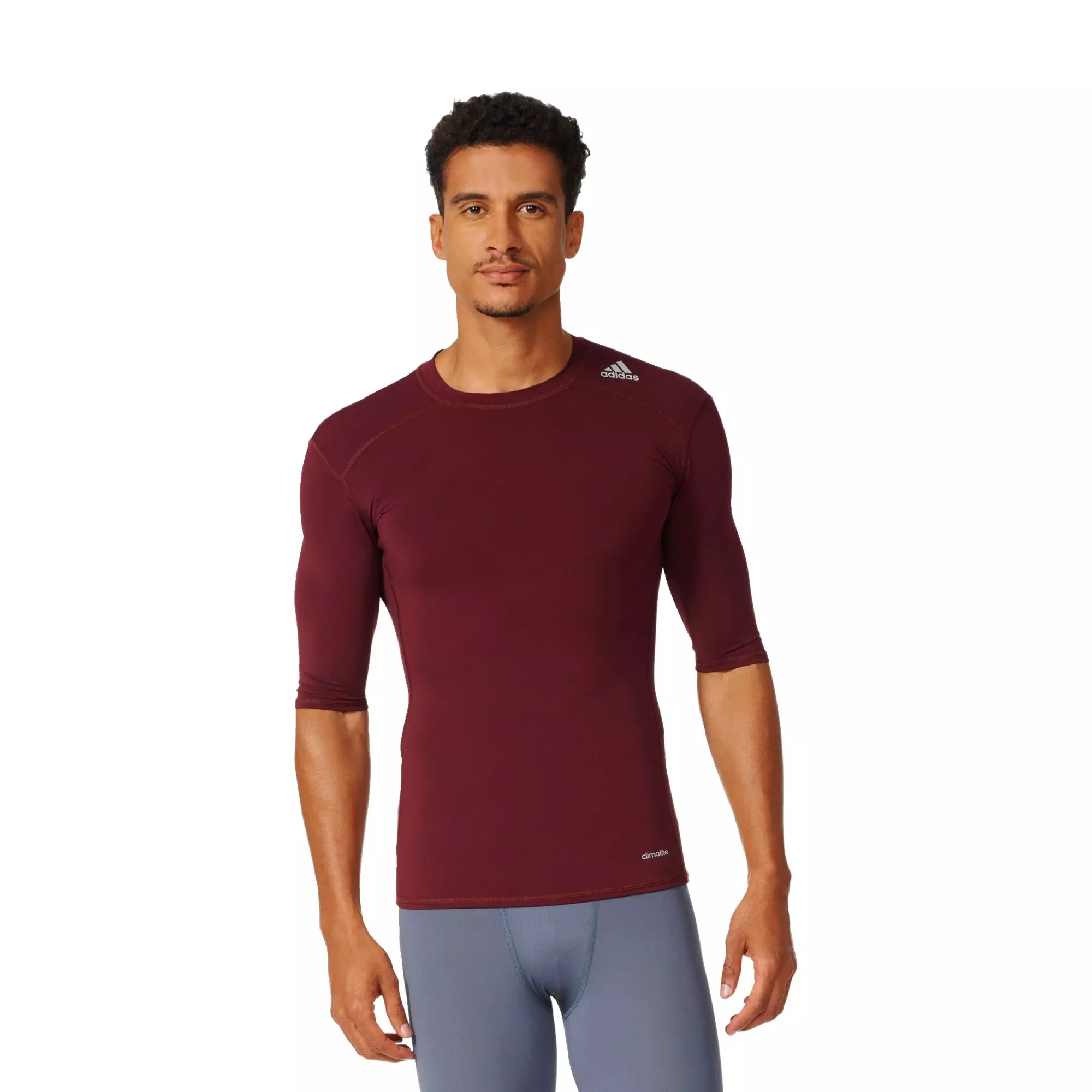 adidas Men's Techfit Base Tee - MAROON