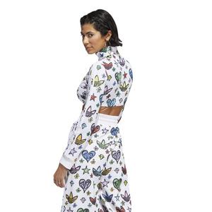 adidas Originals Women's Jeremy Scott Monogram Crop Track Top - White