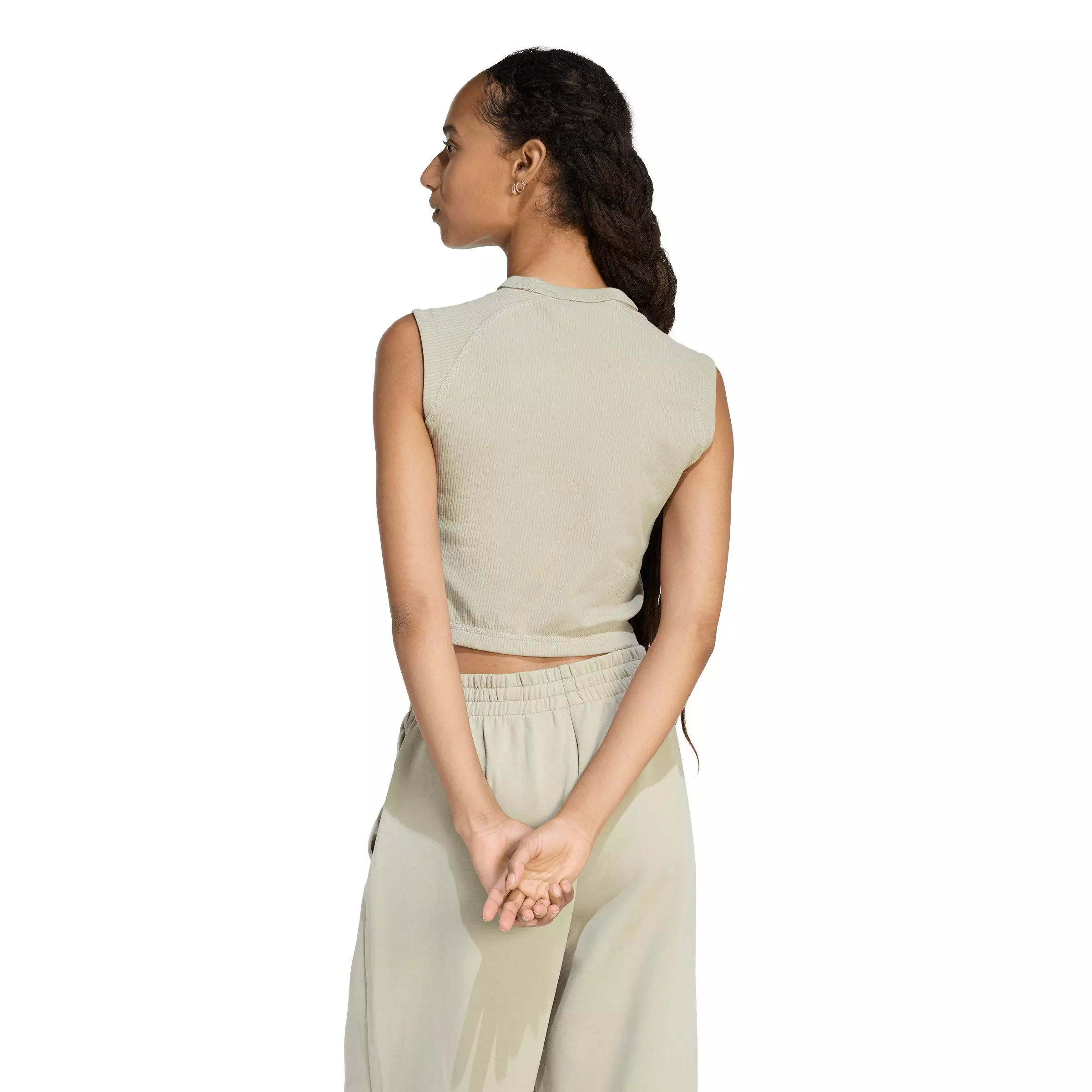 adidas Women's ALL SZN Rib Tank Top - Khaki - KHAKI