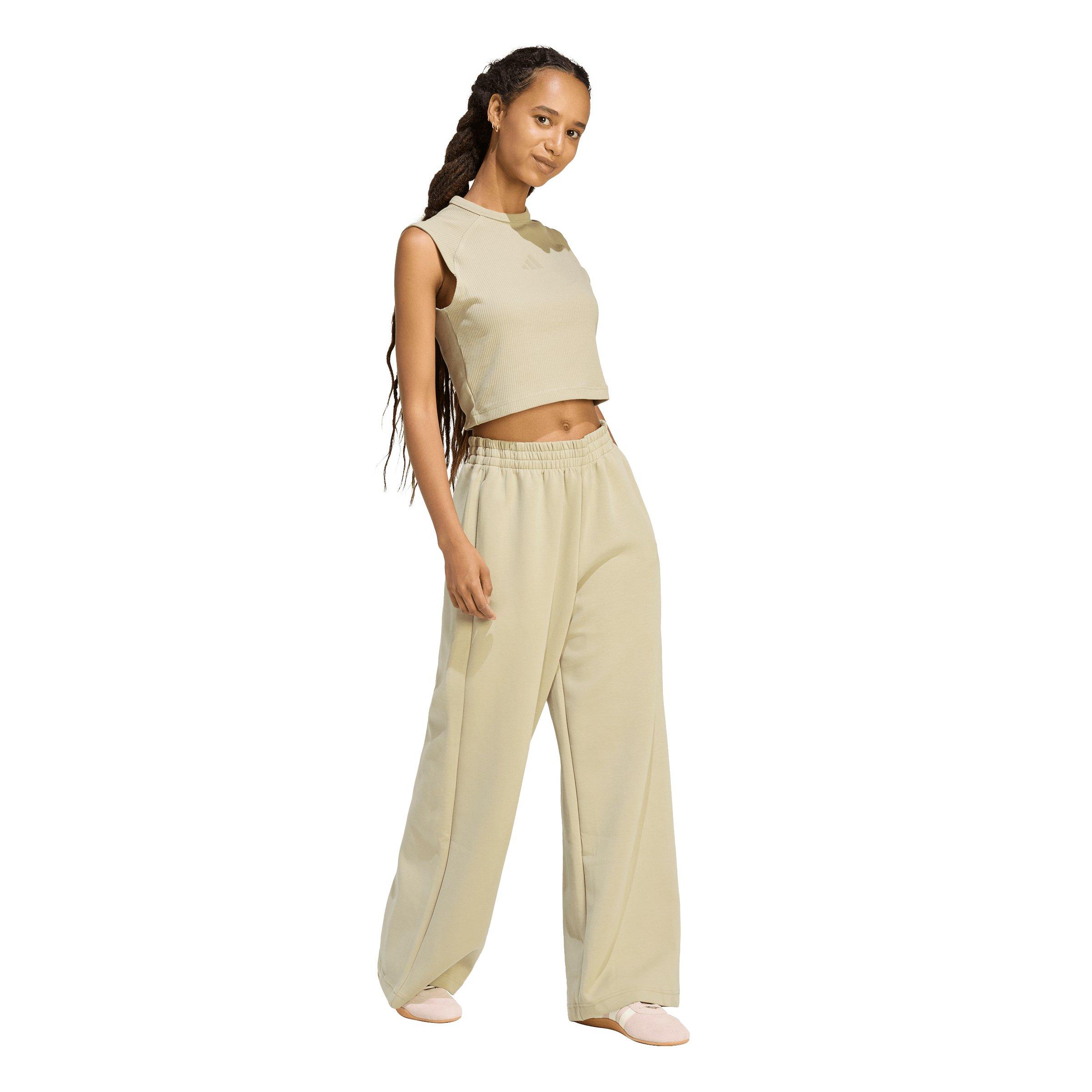 adidas Women's ALL SZN Rib Tank Top - Khaki - KHAKI Thumbnail View 5