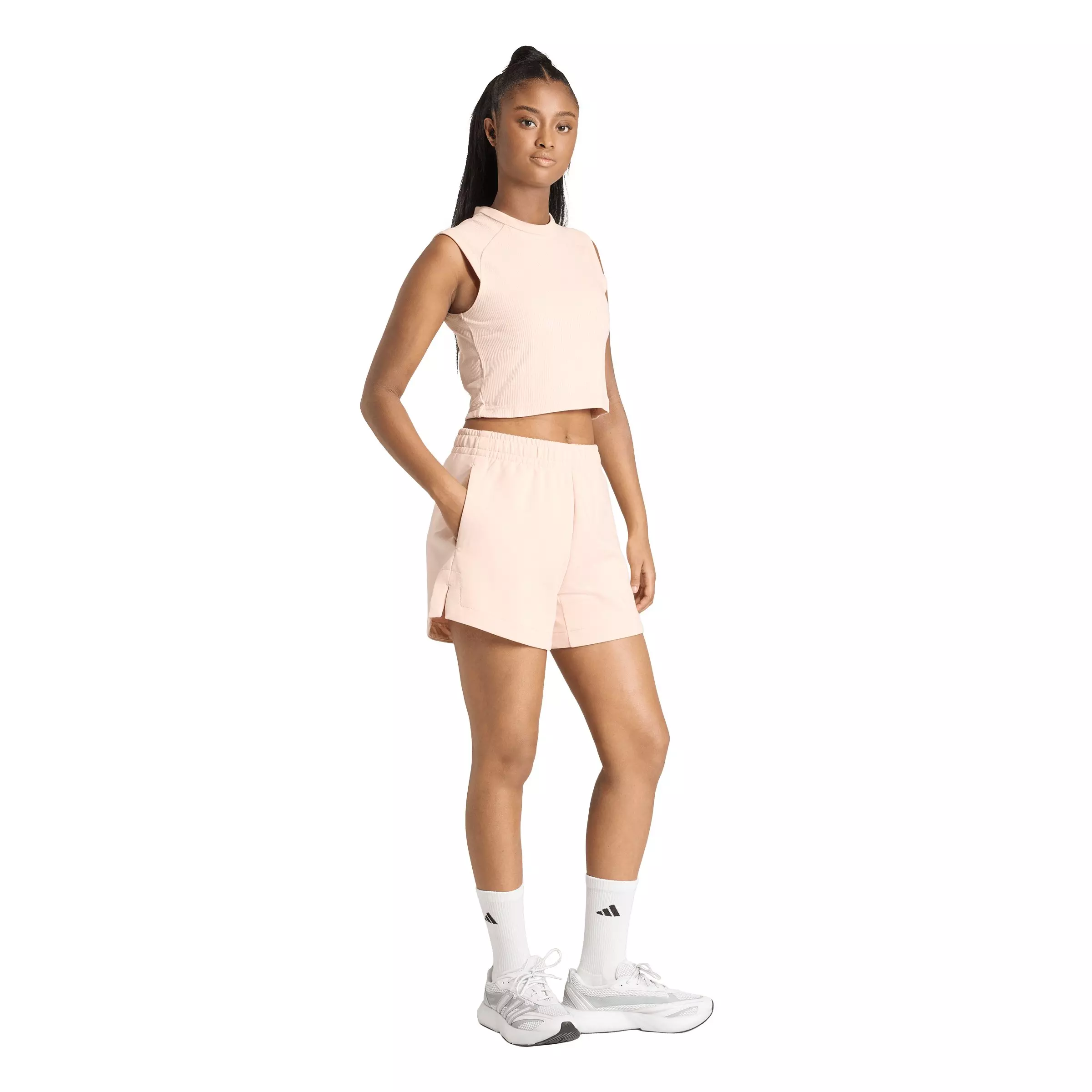 adidas Women's ALL SZN Rib Tank Top - Light Pink - LIGHT PINK