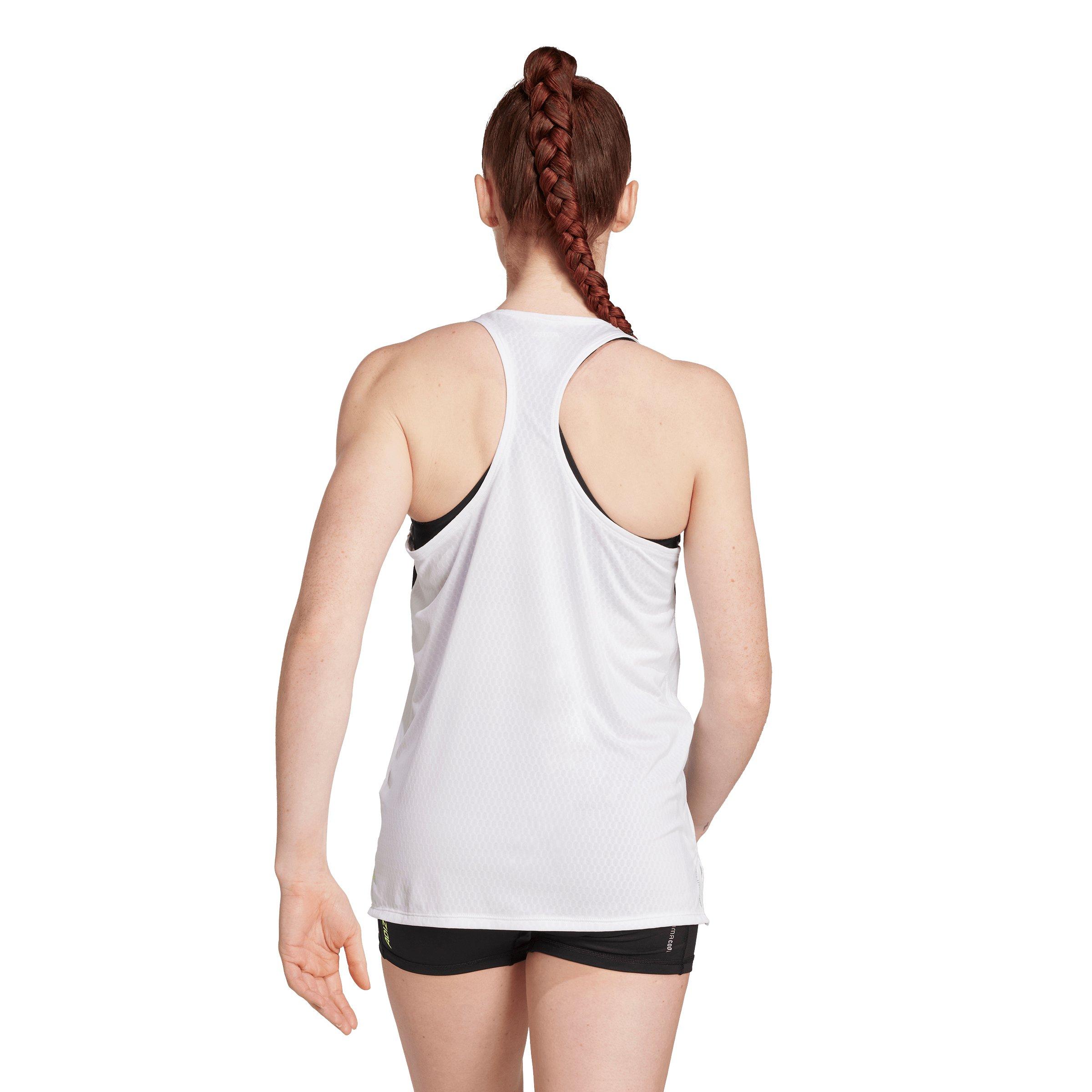 adidas Women's Adizero Archive Running Singlet - White - WHITE Thumbnail View 2