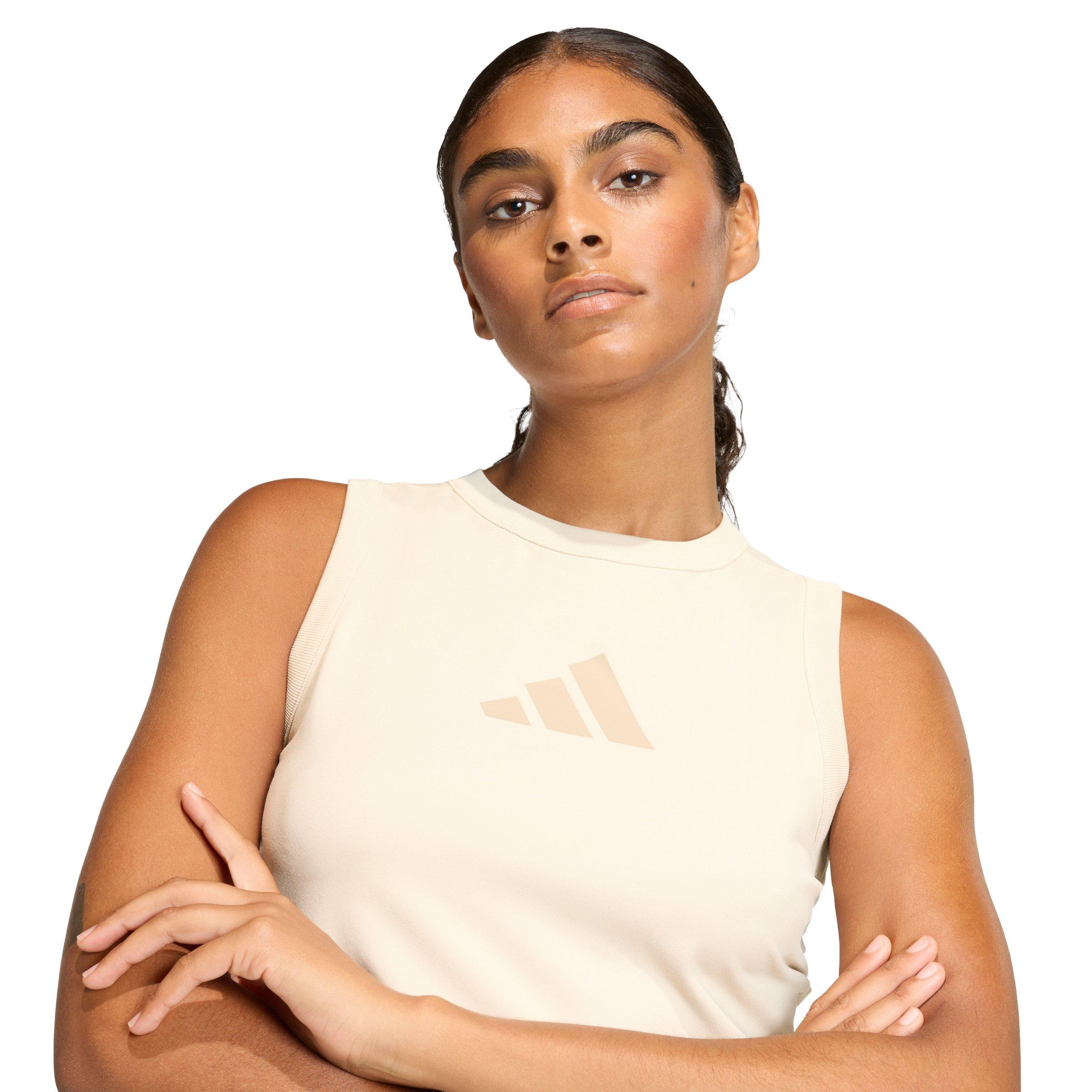 adidas Women's Z.N.E. Tank Top - Beige - BEIGE Thumbnail View 3