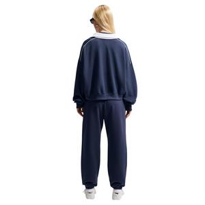 Nike Women's Studio Fleece Medium Weight High-Rise Oversized Cuffed Sweatpants - Navy - NAVY