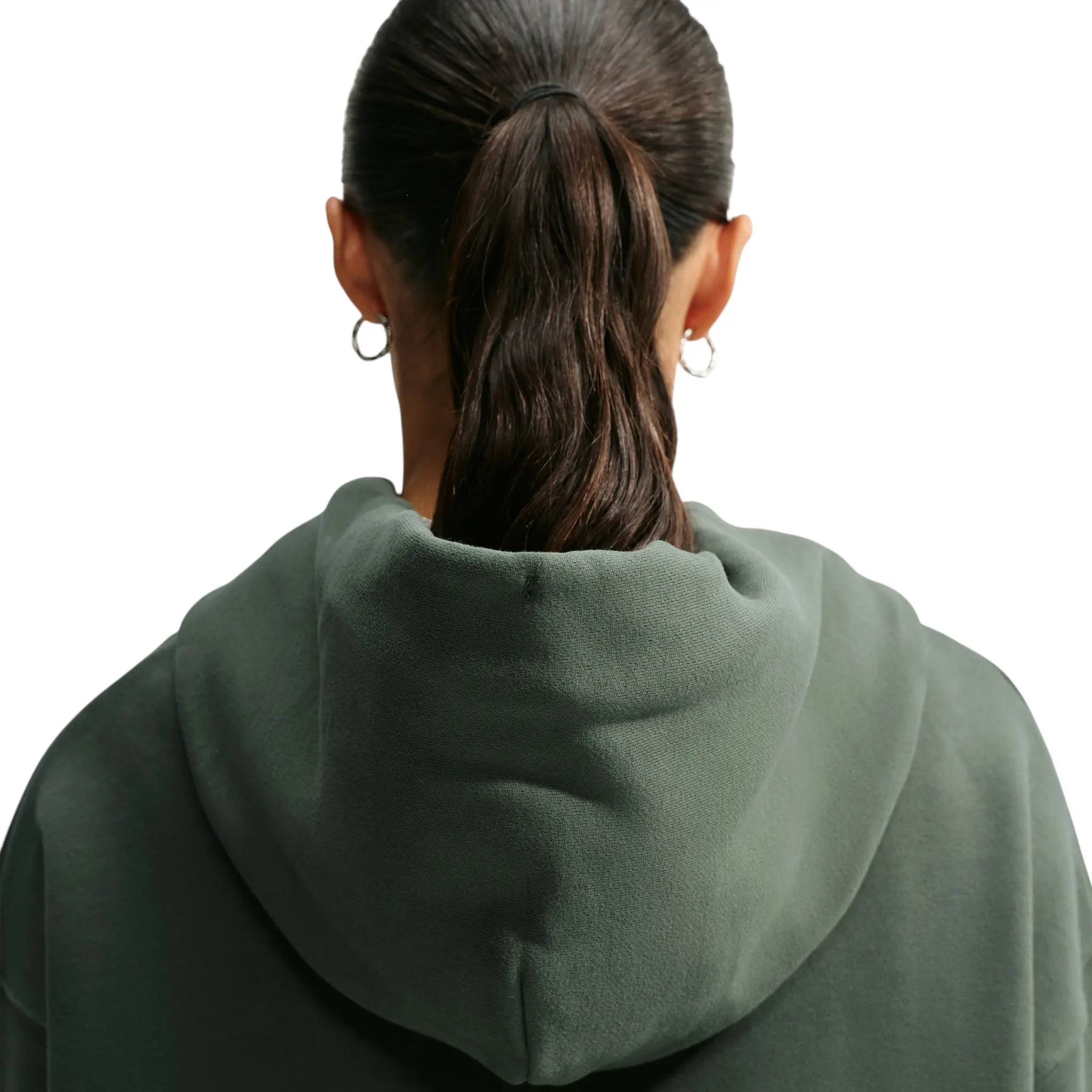Nike Women's Studio Fleece Medium Weight Oversized Full-Zip Hooded Jacket - Green - GREEN