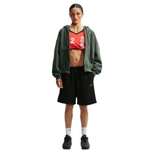 Nike Women's Studio Fleece Medium Weight Oversized Full-Zip Hooded Jacket - Green - GREEN