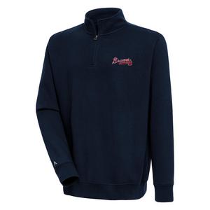 Antigua Men's Atlanta Braves Victory 1/4 Zip Mock Top