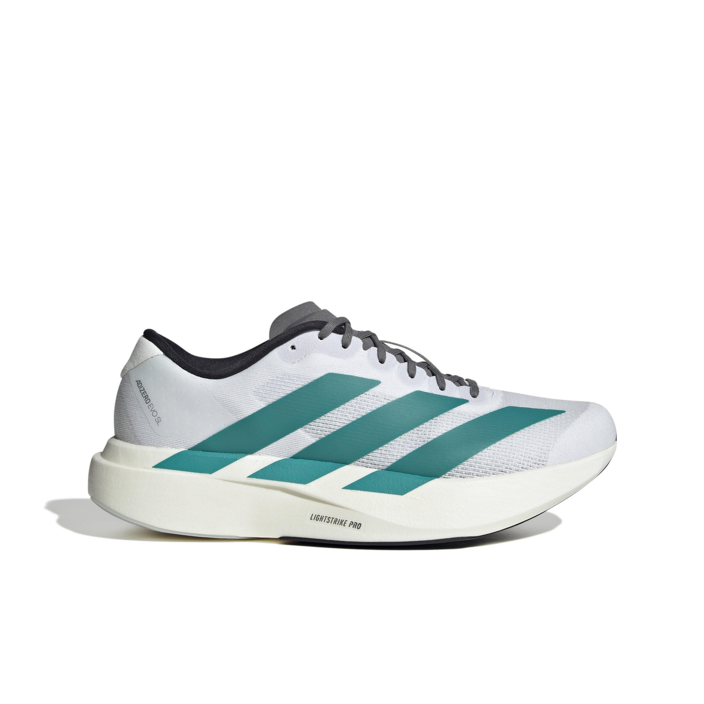 adidas Adizero EVO SL "Ftwr White/Pure Teal/Grey Four" Men's Running Shoe - WHITE/TEAL/GREY Thumbnail View 1