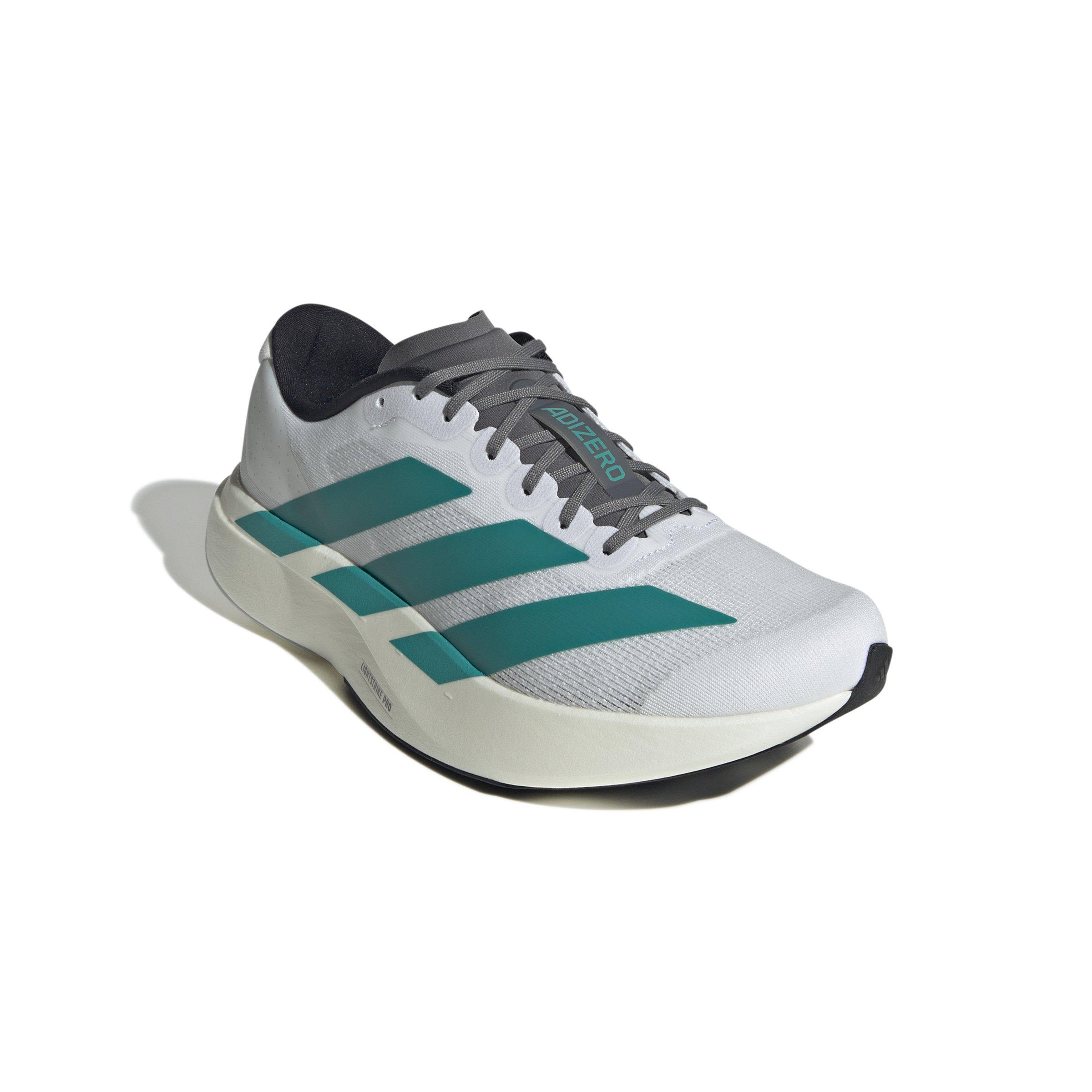 adidas Adizero EVO SL "Ftwr White/Pure Teal/Grey Four" Men's Running Shoe - WHITE/TEAL/GREY Thumbnail View 3
