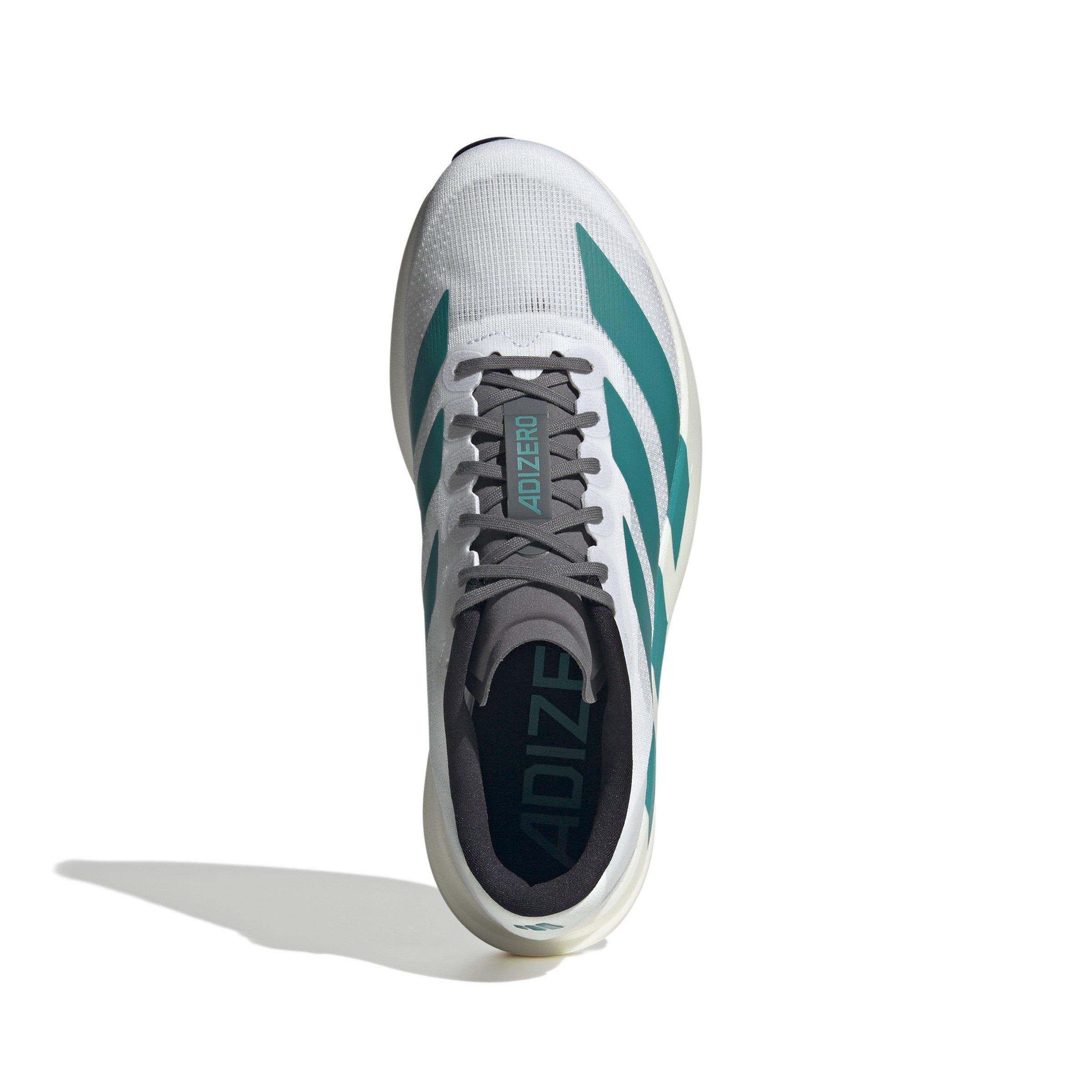 adidas Adizero EVO SL "Ftwr White/Pure Teal/Grey Four" Men's Running Shoe - WHITE/TEAL/GREY Thumbnail View 5