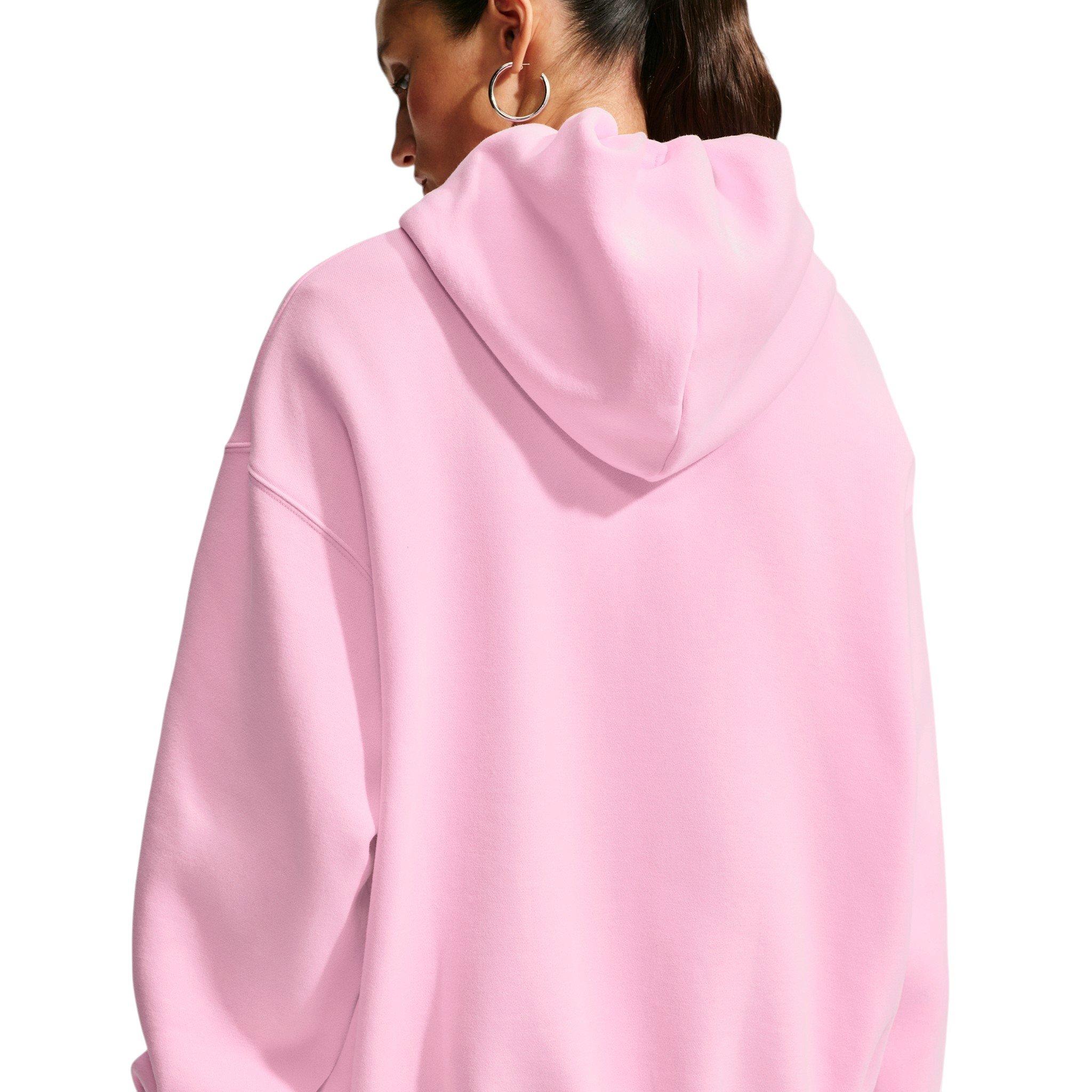 Nike Women's Studio Fleece Medium Weight Oversized Full-Zip Hooded Jacket - Pink - PINK