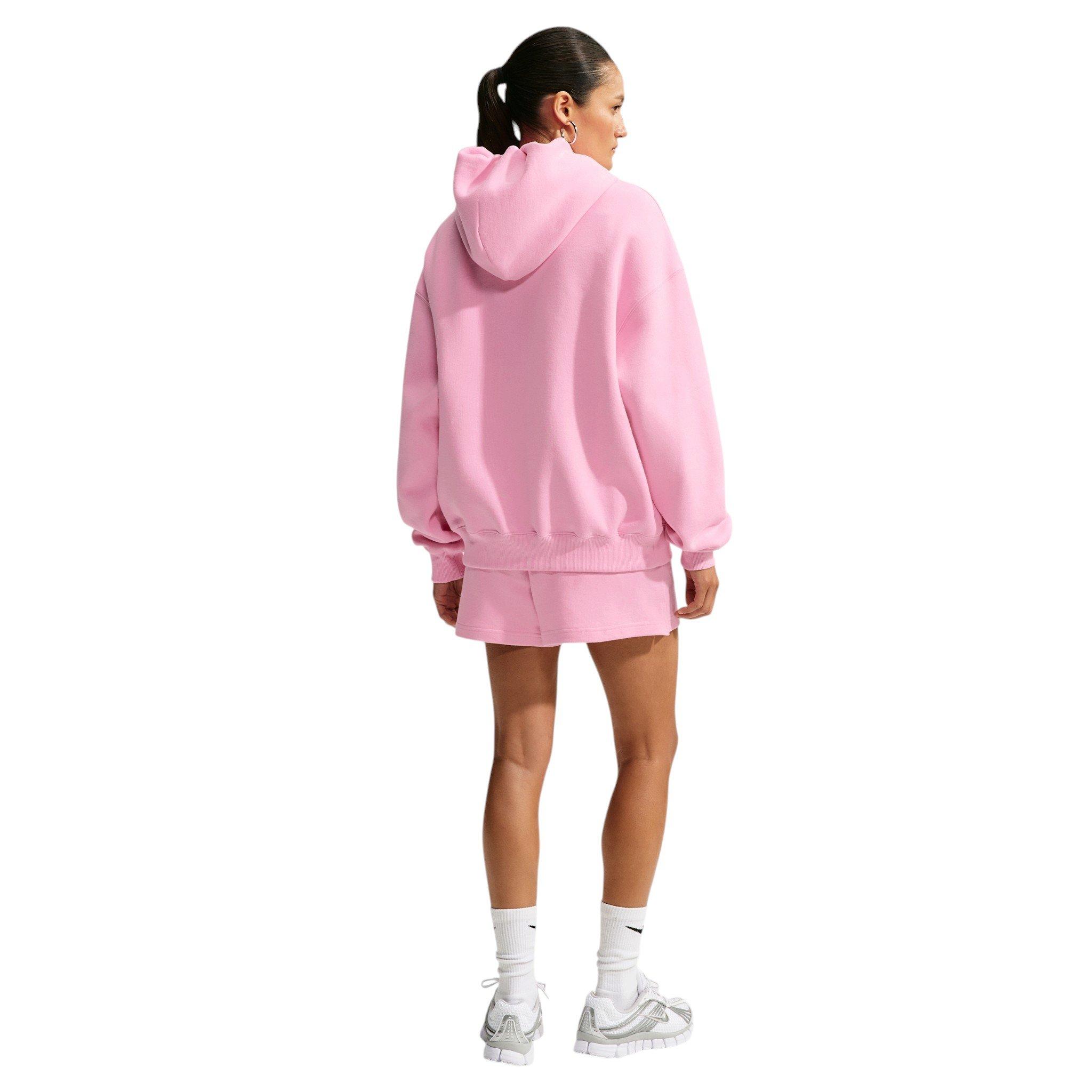 Nike Women's Studio Fleece Medium Weight Oversized Full-Zip Hooded Jacket - Pink - PINK