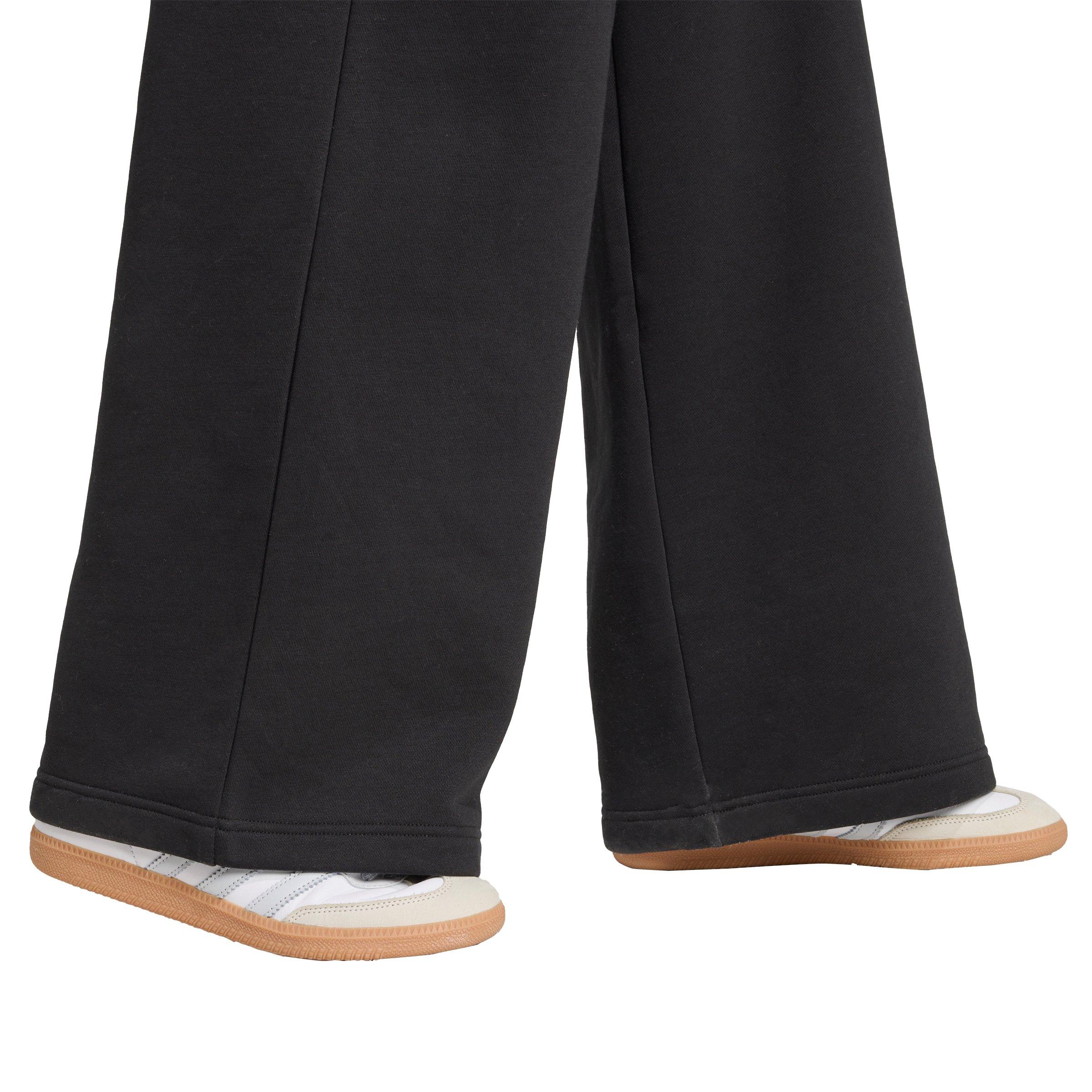adidas Originals Women's Essentials Wide Leg Fleece Pants - Black - BLACK Thumbnail View 3