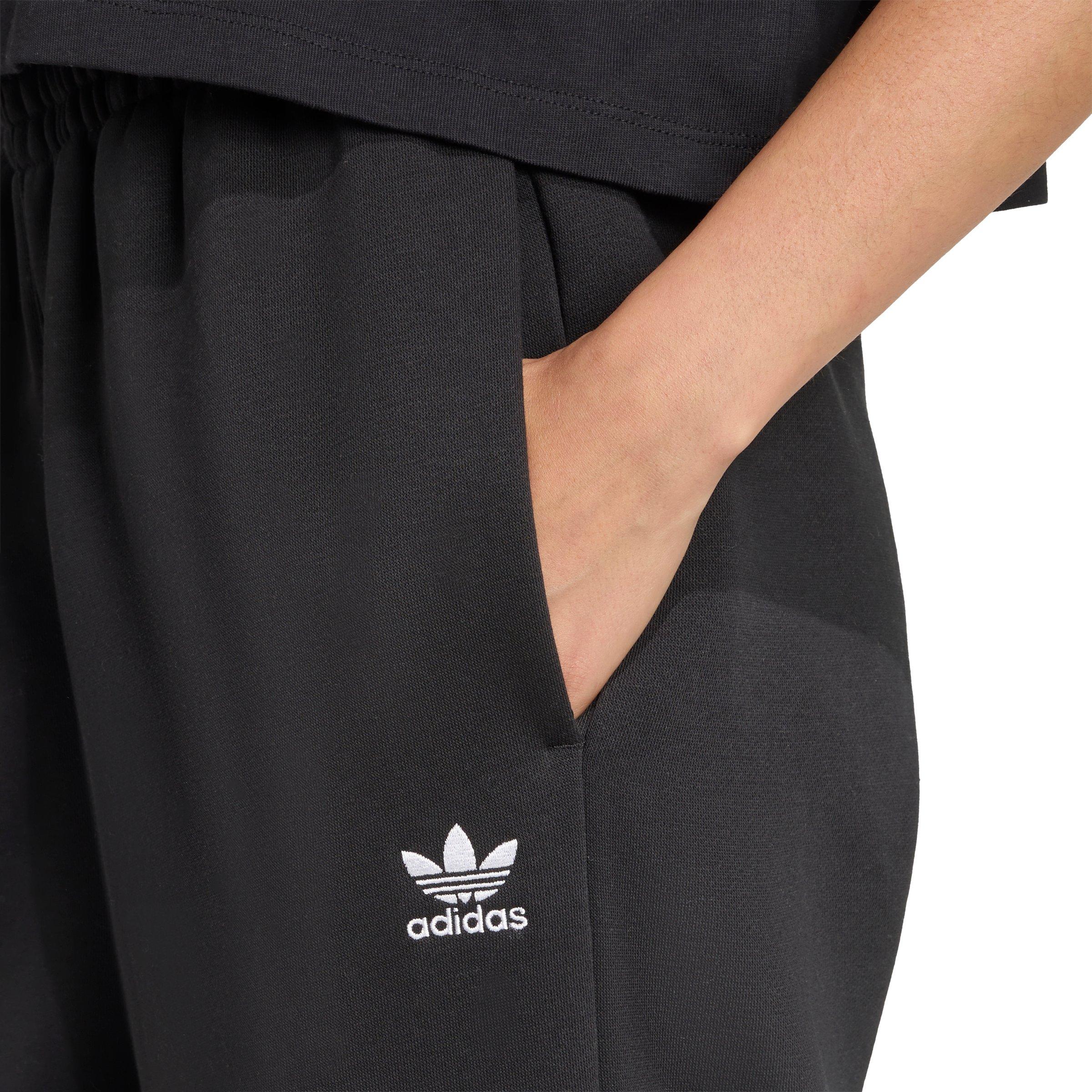 adidas Originals Women's Essentials Wide Leg Fleece Pants - Black - BLACK Thumbnail View 4