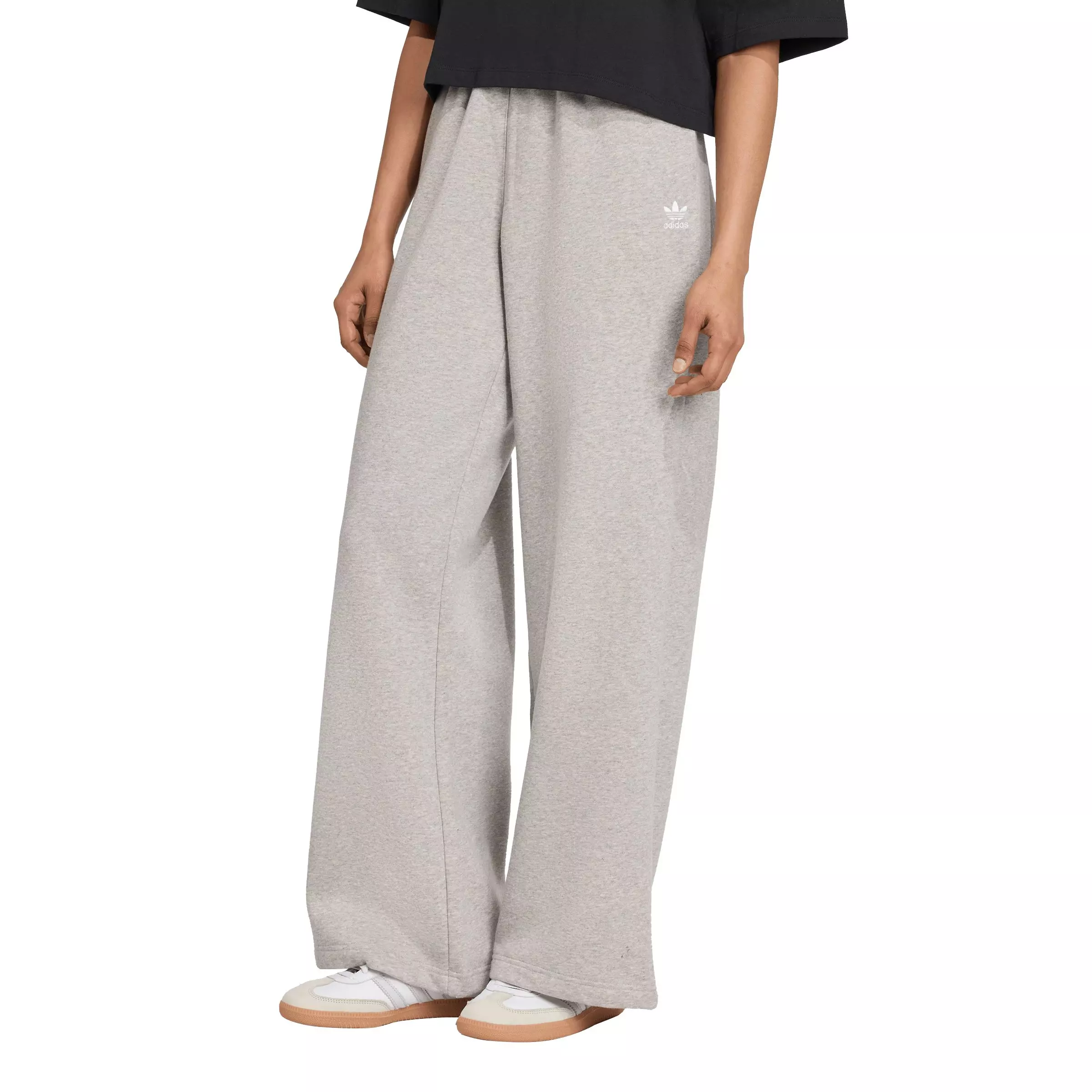 adidas Originals Women's Essentials Wide Leg Fleece Pants - Grey - GREY