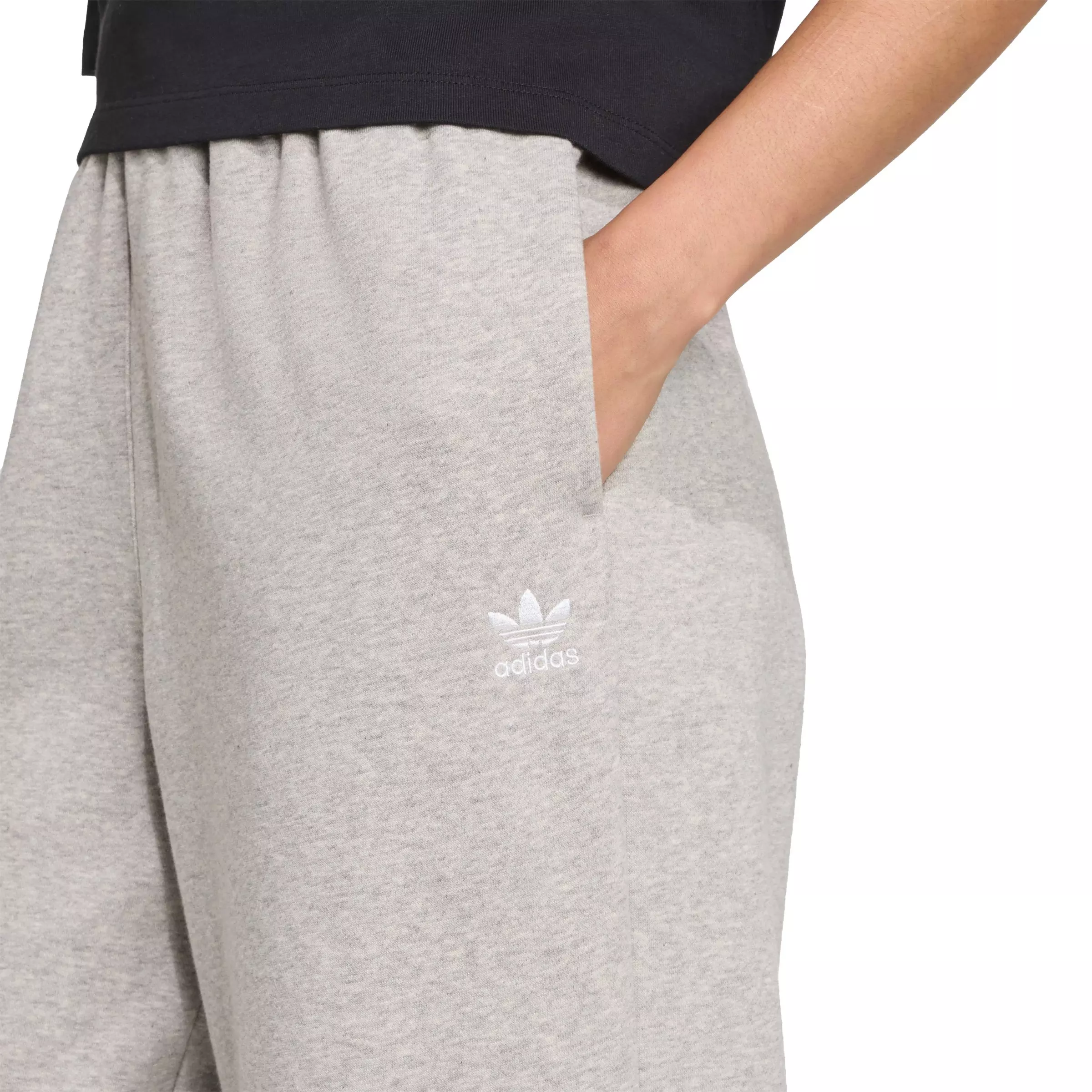 adidas Originals Women's Essentials Wide Leg Fleece Pants - Grey - GREY