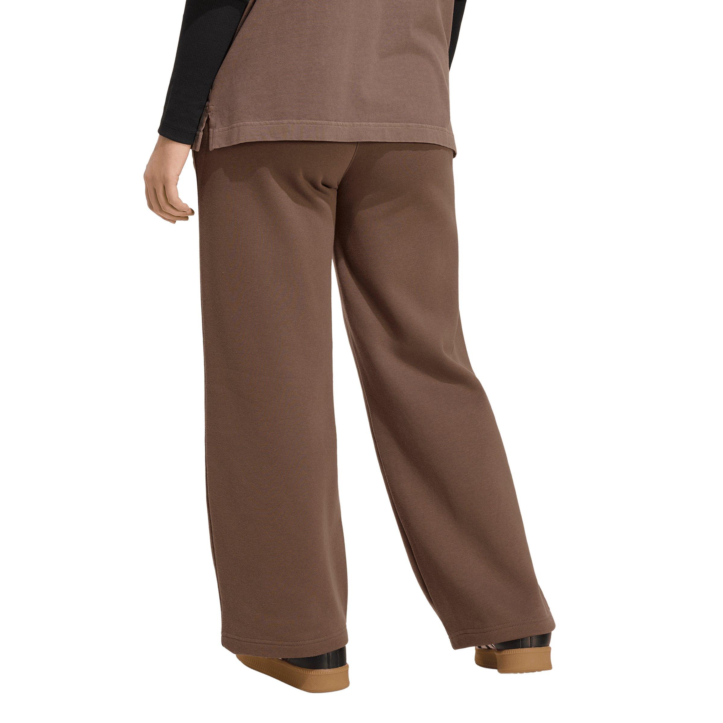 adidas Originals Women's Essentials Wide Leg Fleece Pants - Brown - BROWN Thumbnail View 2