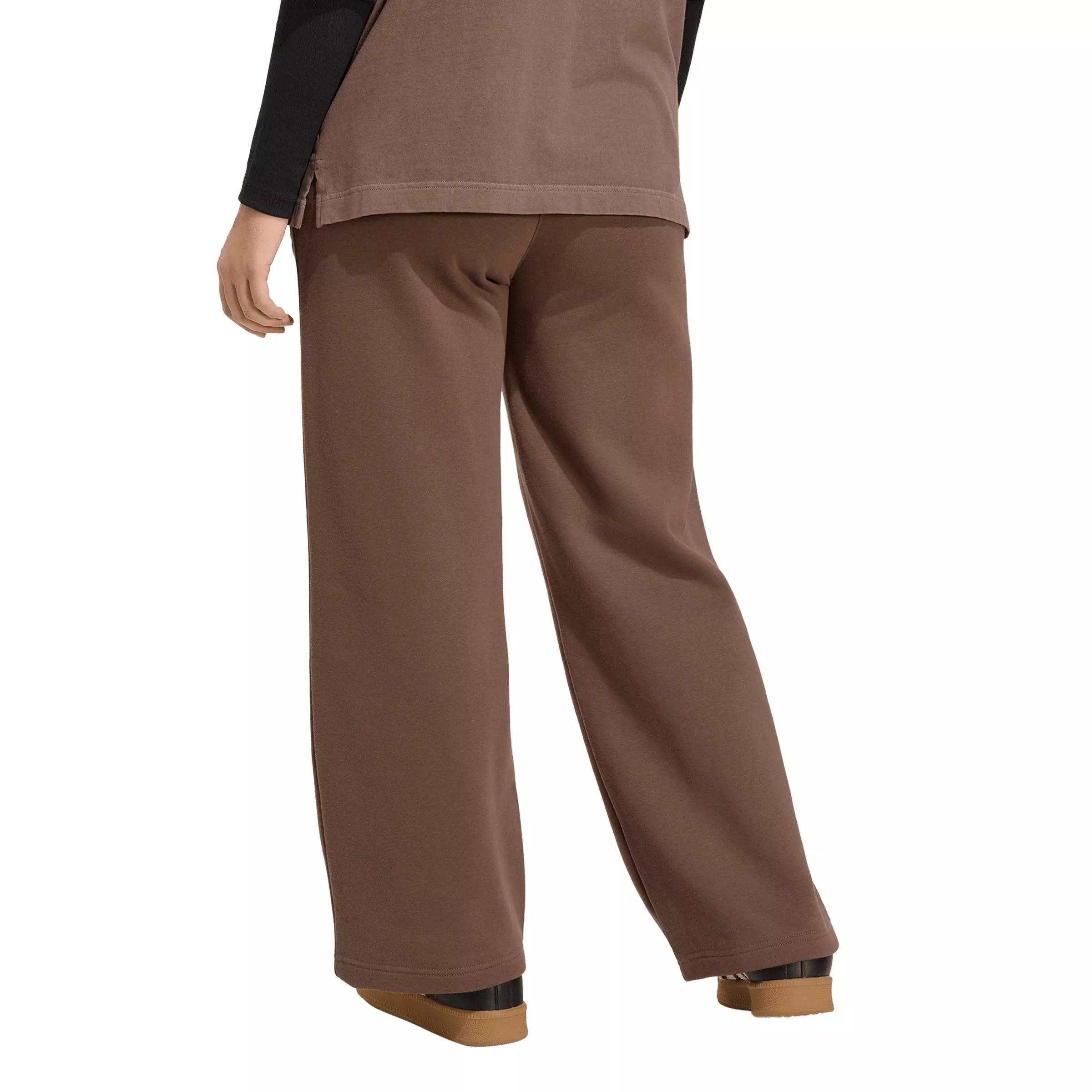 adidas Originals Women's Essentials Wide Leg Fleece Pants - Brown - BROWN
