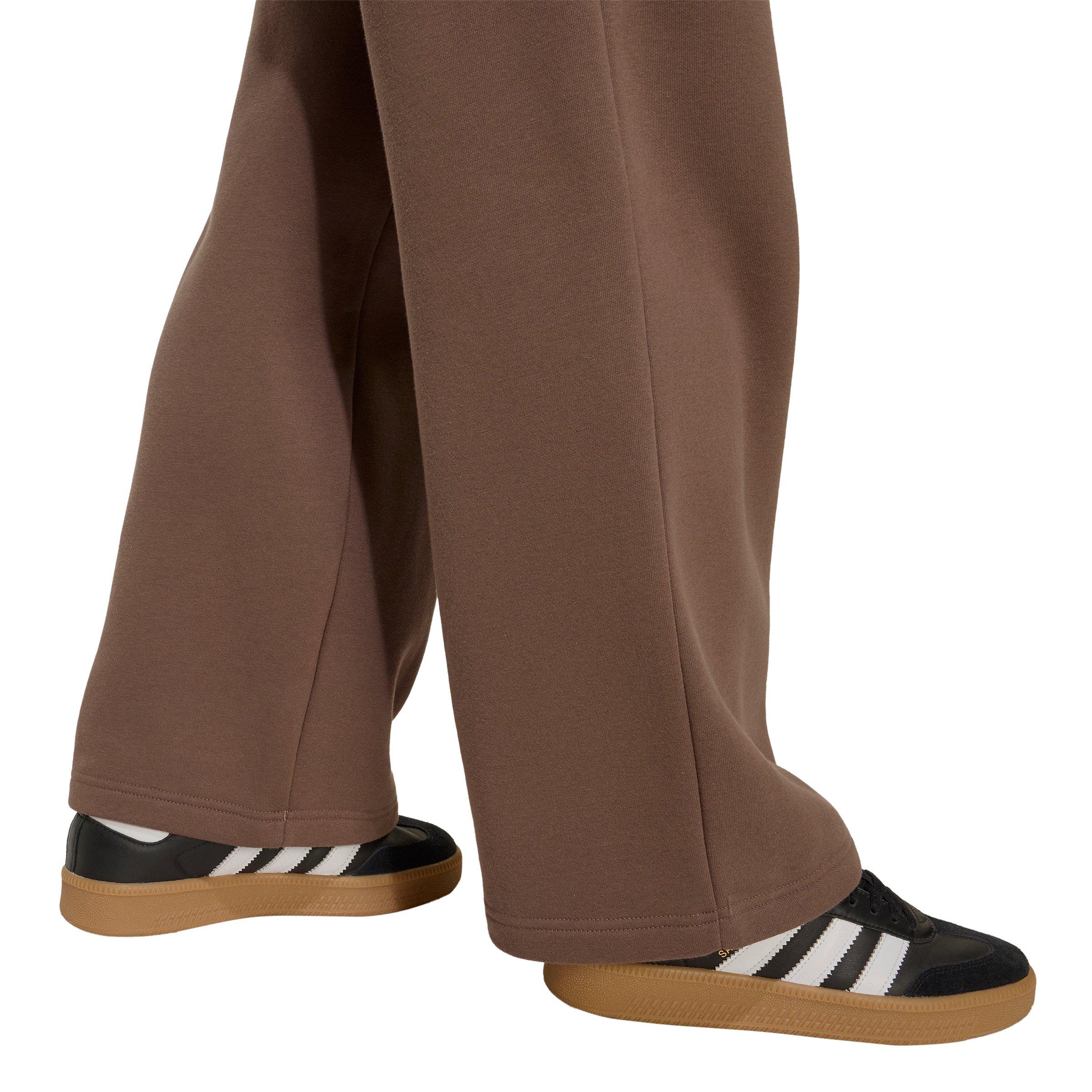 adidas Originals Women's Essentials Wide Leg Fleece Pants - Brown - BROWN Thumbnail View 4