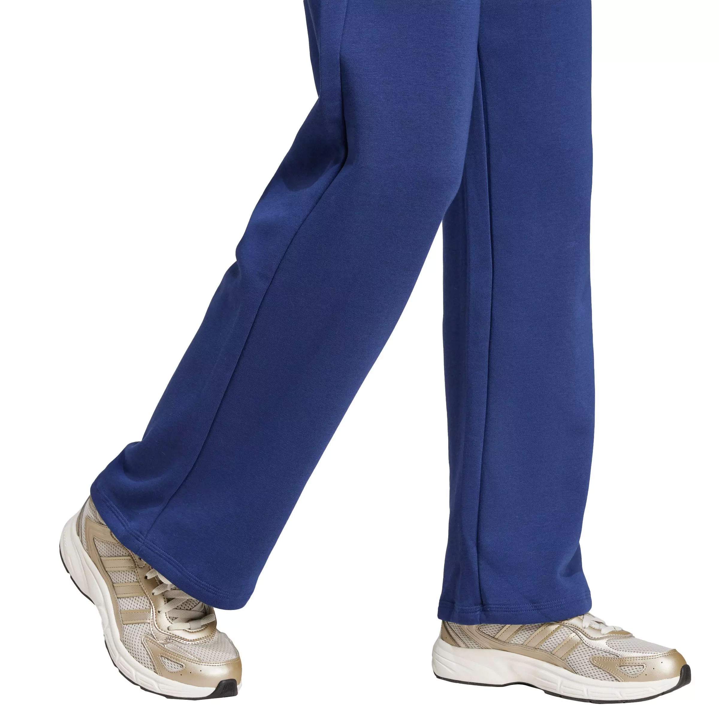 adidas Women's Essentials Small Logo Feel Cozy Open-Hem Joggers - Dark Blue - DARK BLUE