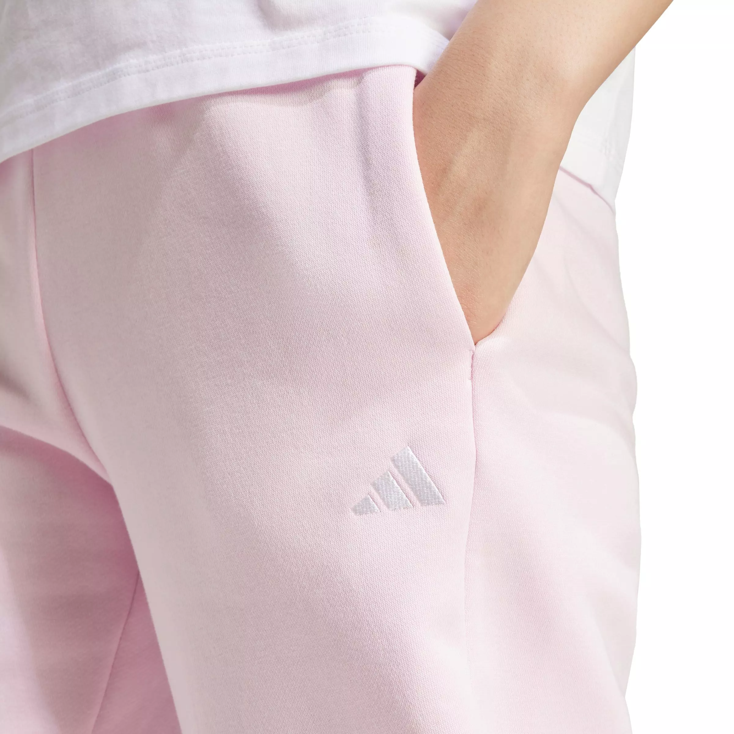 adidas Women's Essentials Small Logo Feel Cozy Open-Hem Joggers - Light Pink - LIGHT PINK