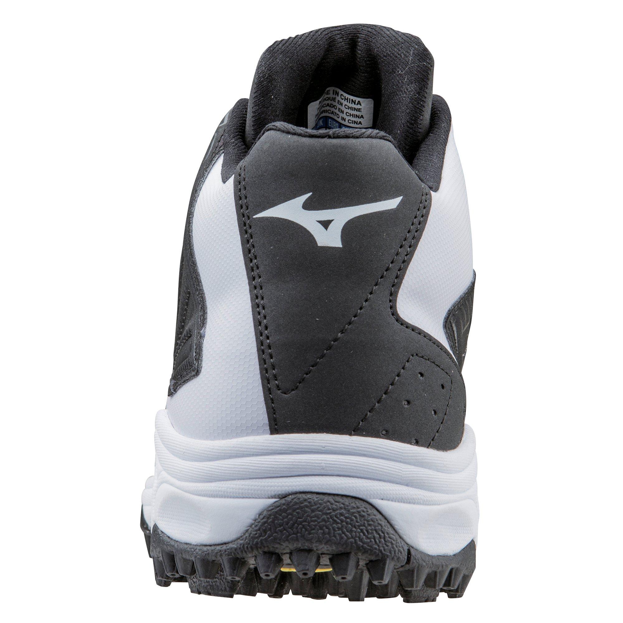 Mizuno 9 Spike Advanced Erupt 3 Men's Baseball Cleats - BLACK/WHITE Thumbnail View 4