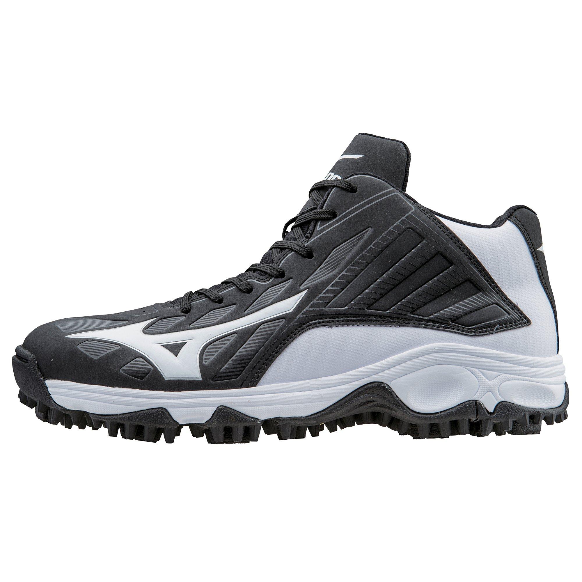 Mizuno 9 Spike Advanced Erupt 3 Men's Baseball Cleats - BLACK/WHITE Thumbnail View 3