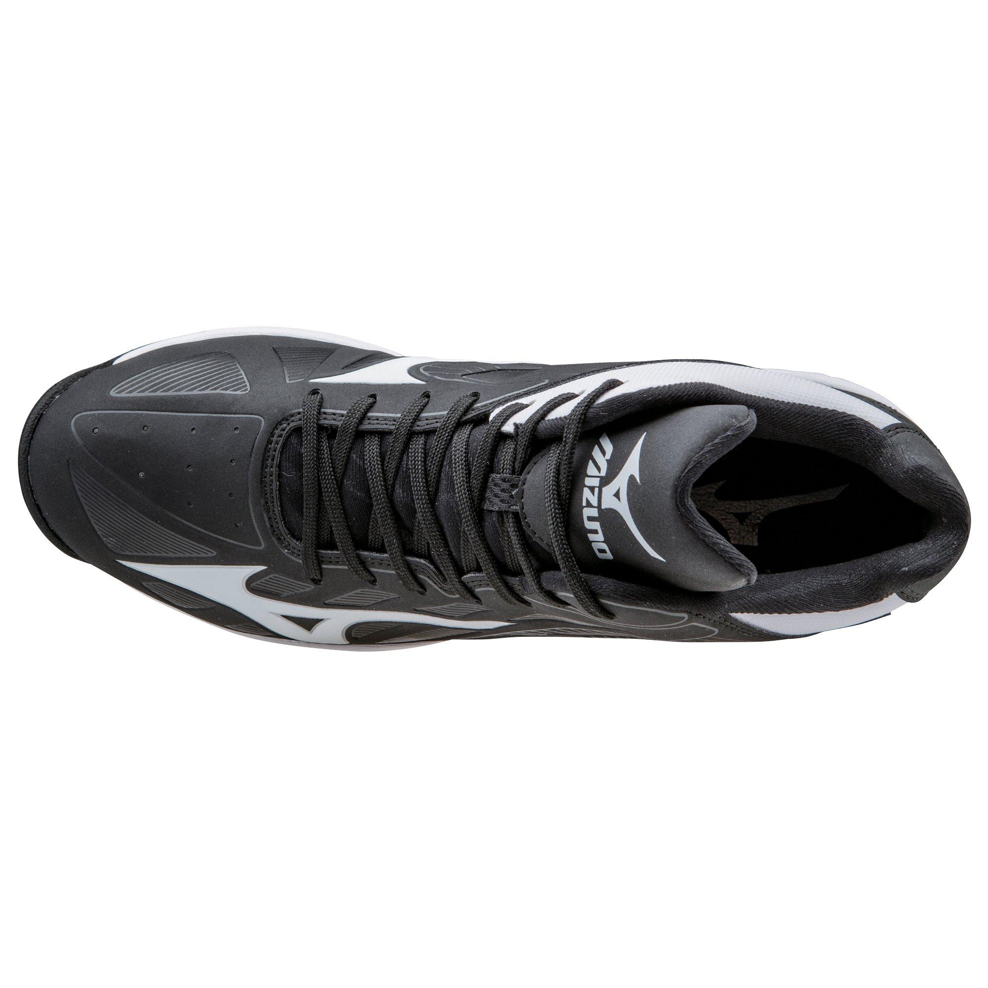 Mizuno 9 Spike Advanced Erupt 3 Men's Baseball Cleats - BLACK/WHITE Thumbnail View 5