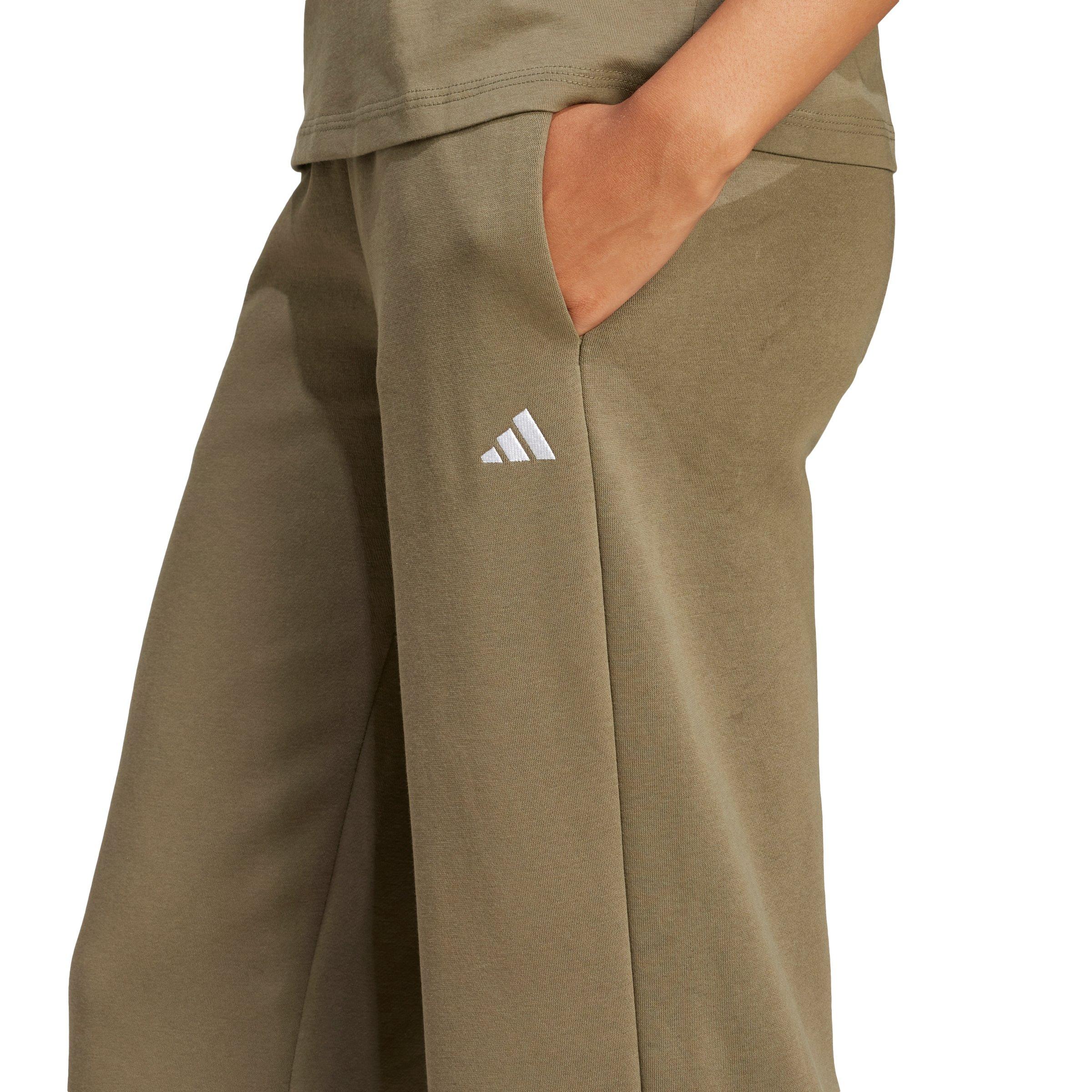 adidas Women's Essentials Small Logo Feel Cozy Open-Hem Joggers - Olive - OLIVE Thumbnail View 3