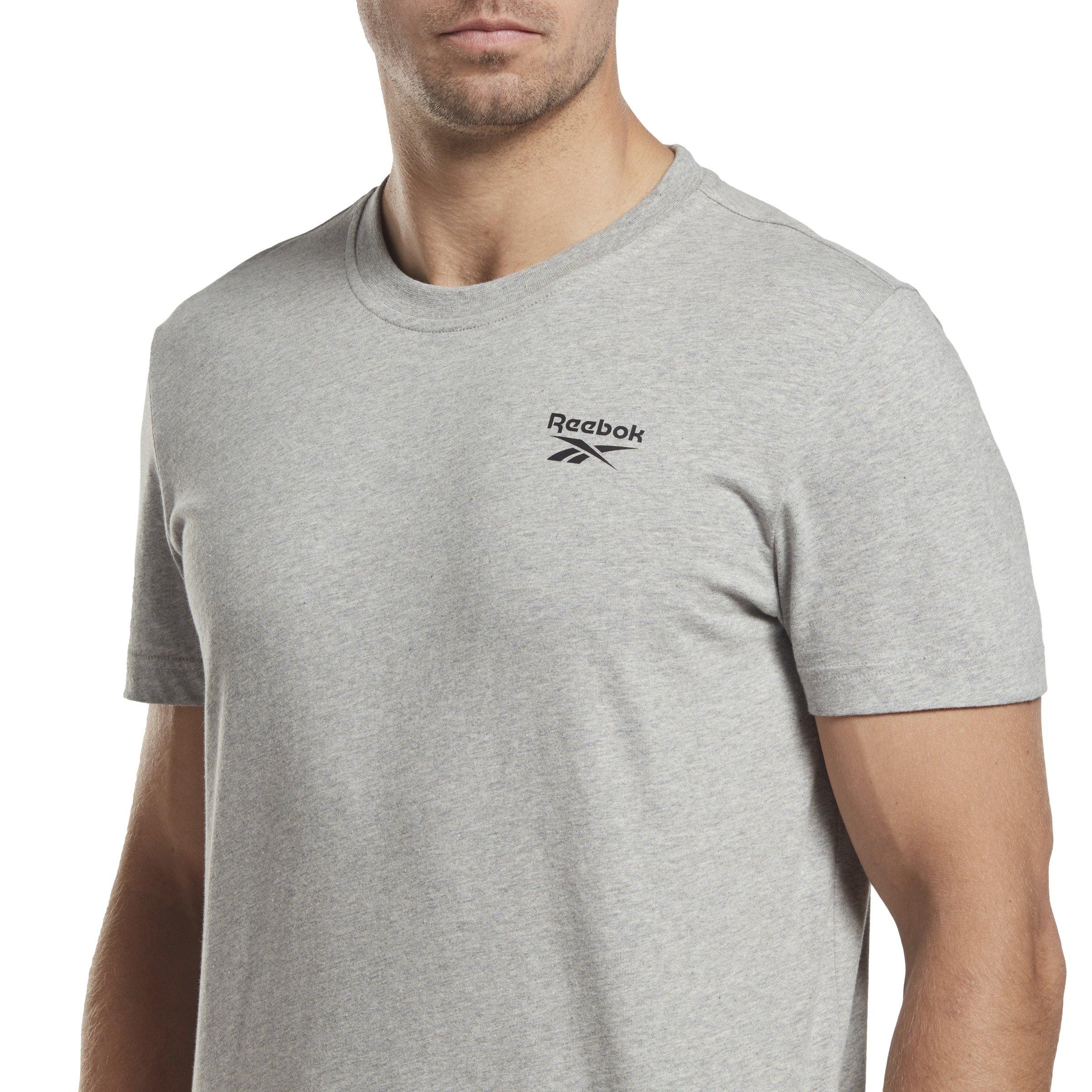 Reebok Men's Identity Classics T-Shirt- Grey - HEATHER/GREY Thumbnail View 4