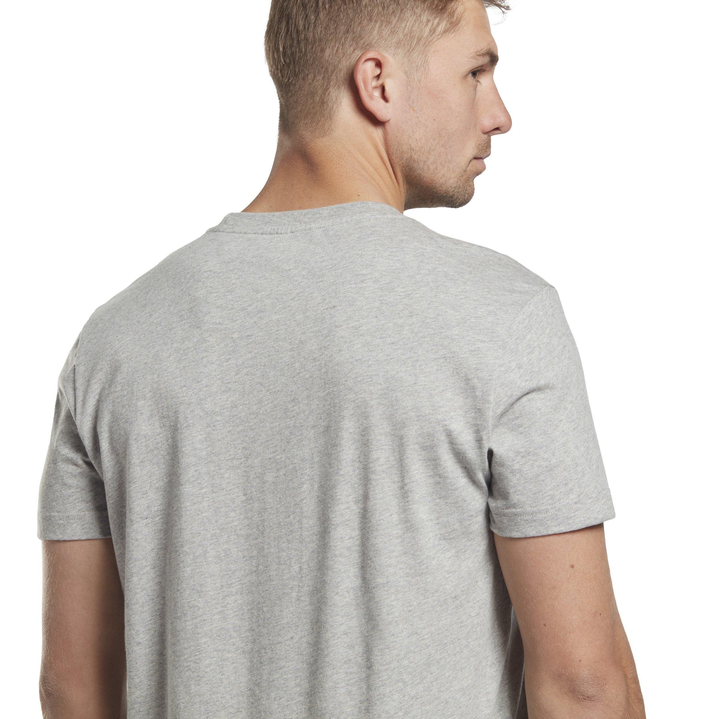Reebok Men's Identity Classics T-Shirt- Grey - HEATHER/GREY Thumbnail View 5