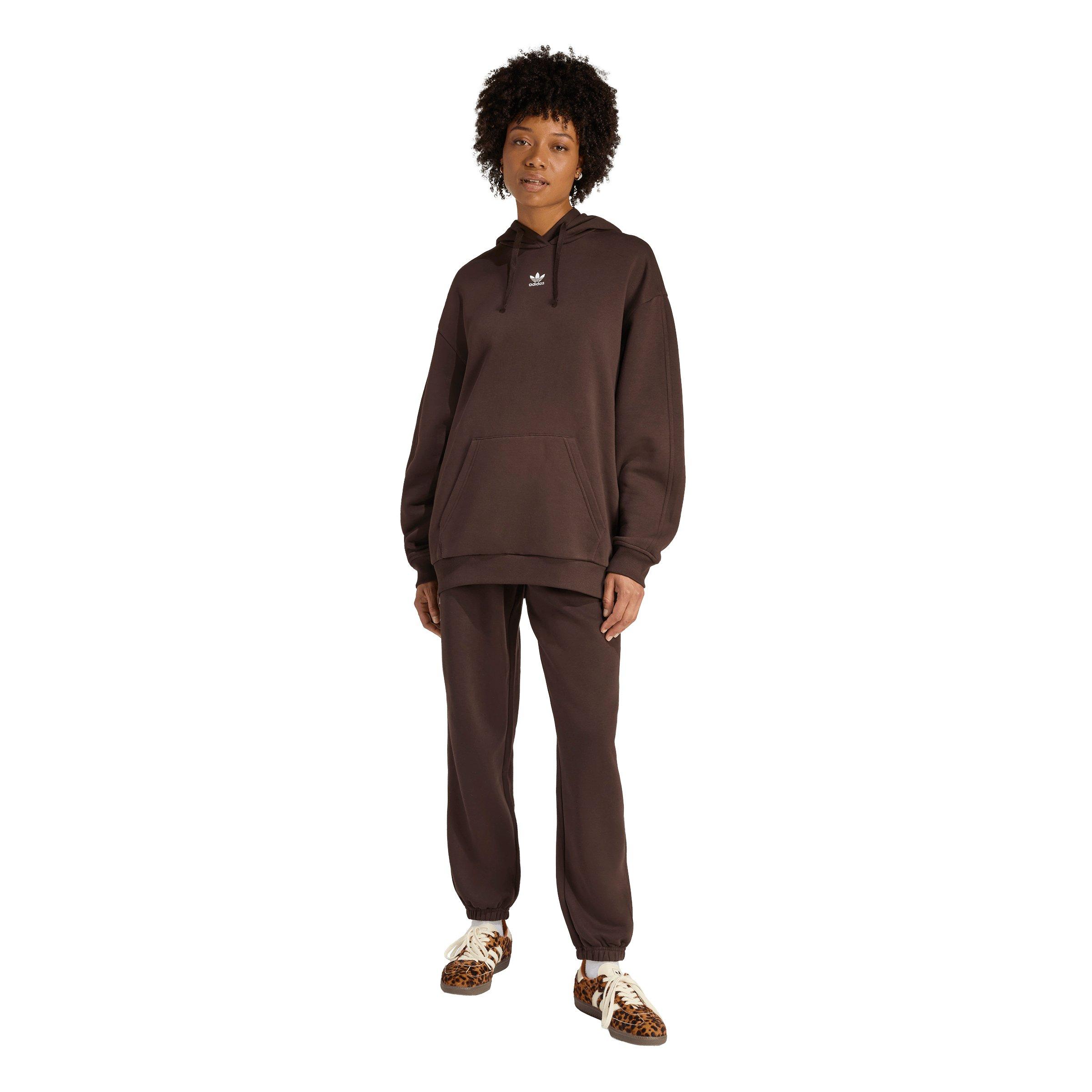 adidas Originals Women's Essentials Fleece Loose Joggers - Brown - BROWN Thumbnail View 5