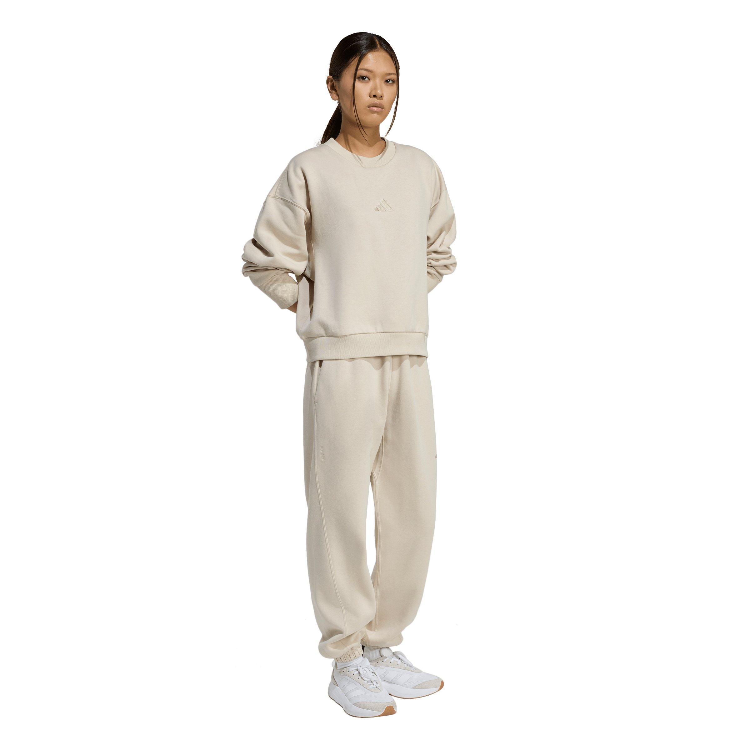 adidas Women's ALL SZN Fleece Loose Joggers - Beige - BEIGE Thumbnail View 5