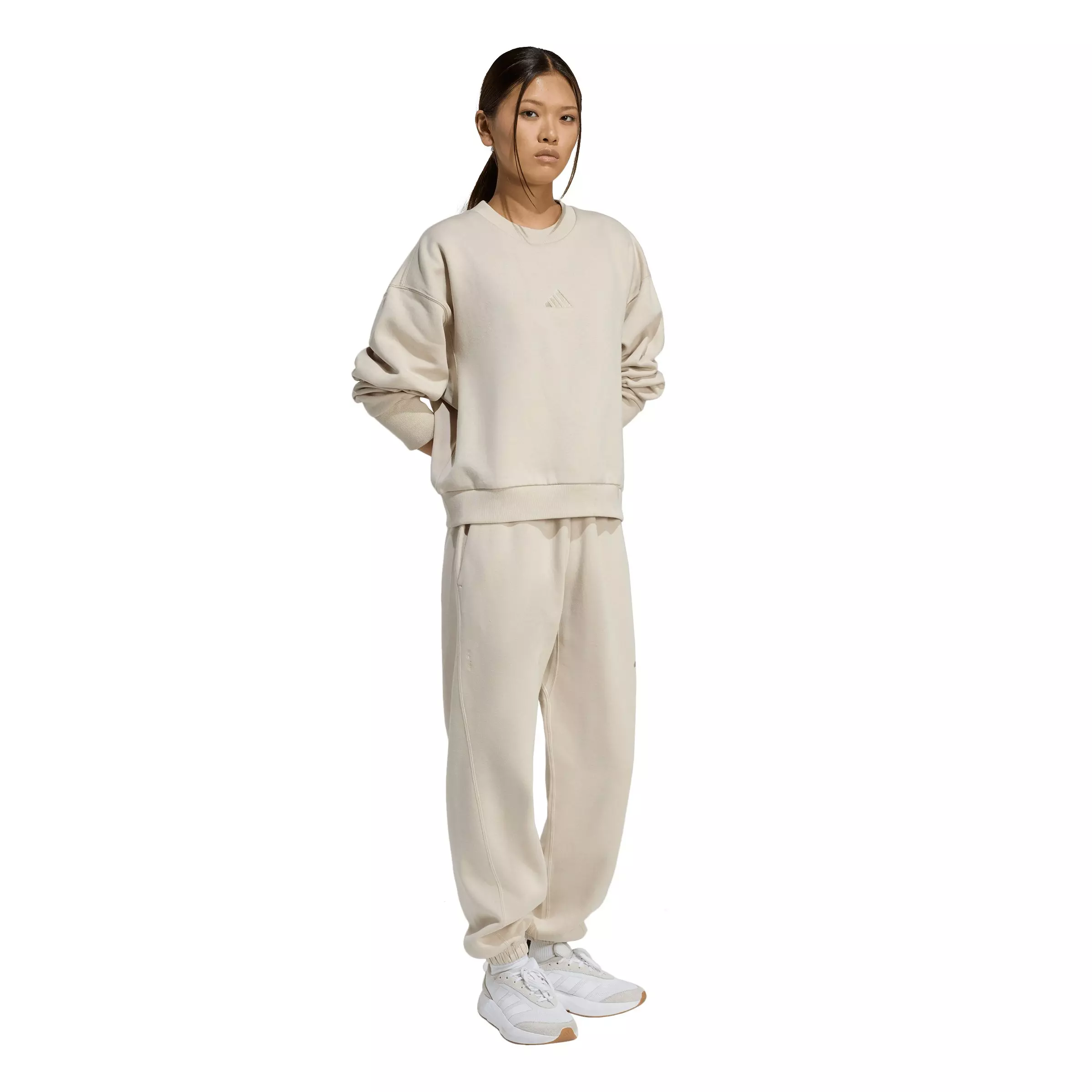 adidas Women's ALL SZN Fleece Loose Joggers - Beige - BEIGE