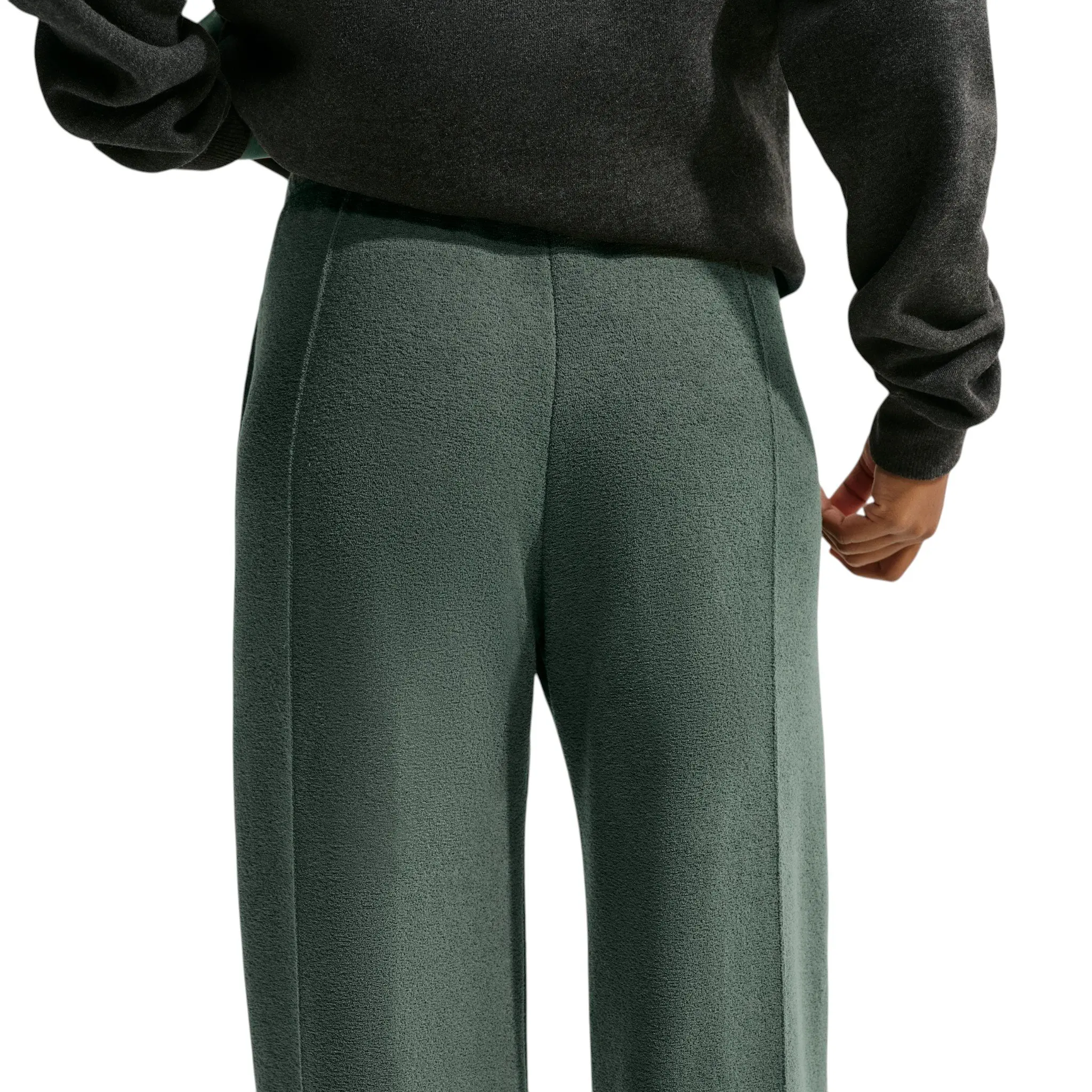 Nike Women's Studio Fleece Plush Mid-Rise Wide-Leg Sweatpants - Green - GREEN