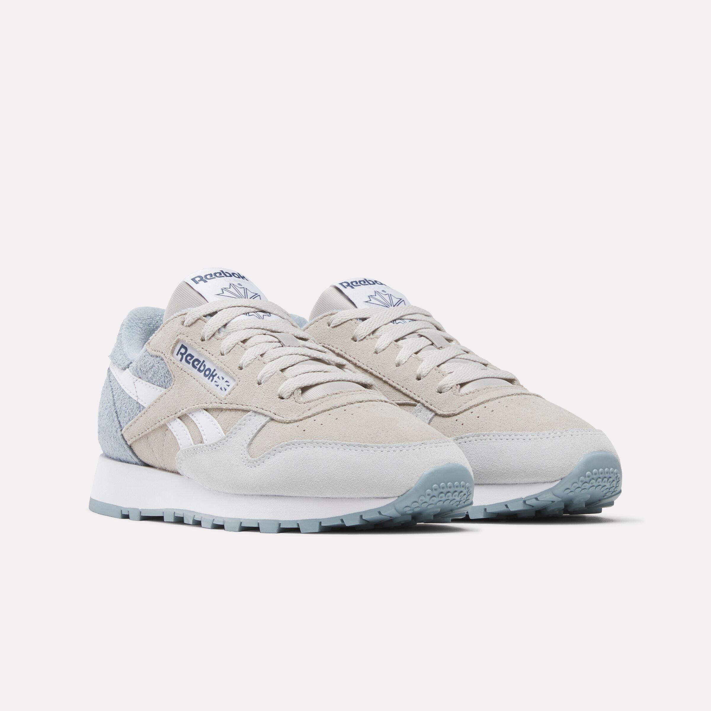 Reebok Classic Leather "Beige/Blue/White" Women's Shoe - BEIGE/BLUE/WHITE Thumbnail View 2